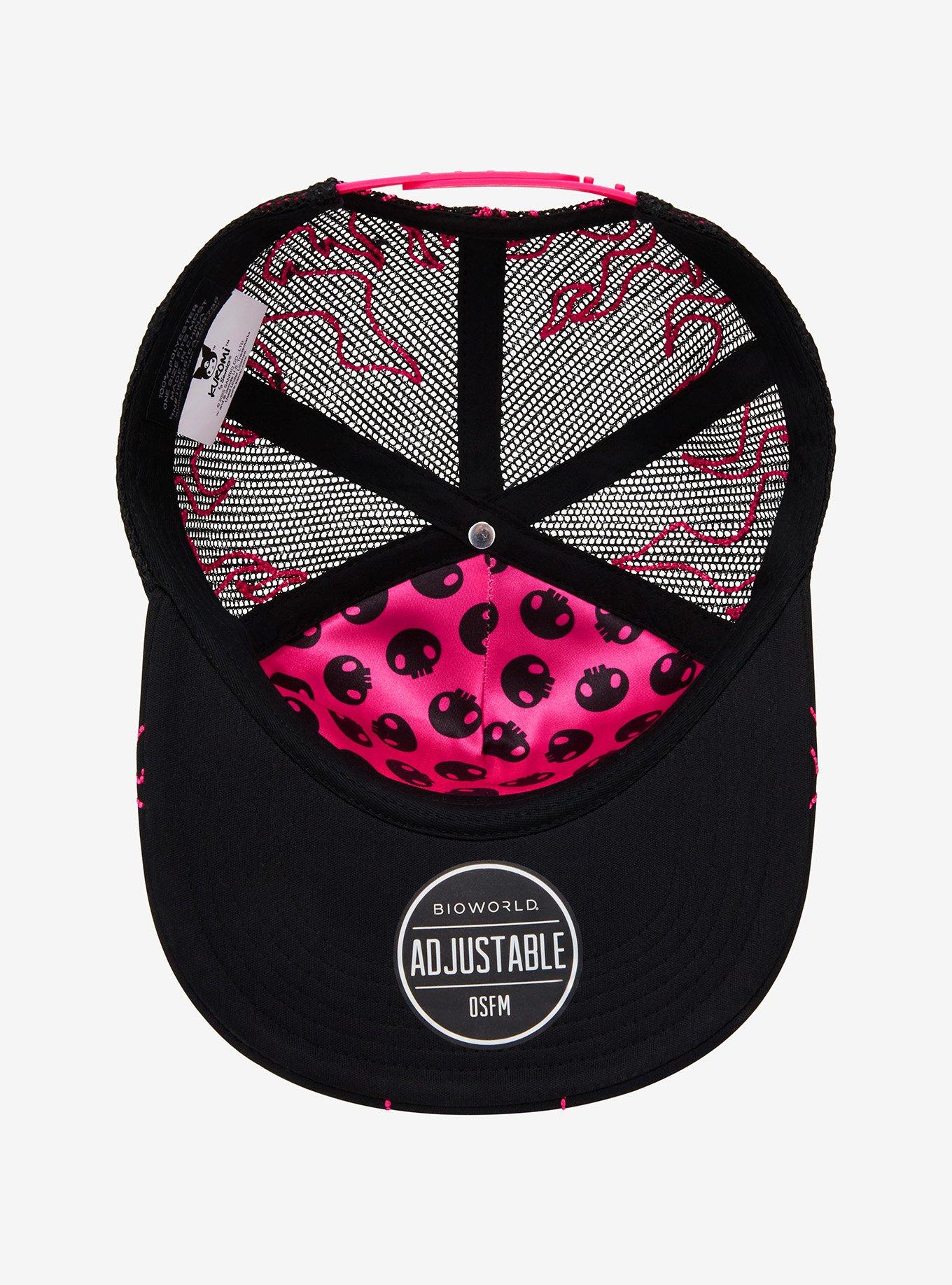 Kuromi Flame Stitch Trucker Hat, , alternate