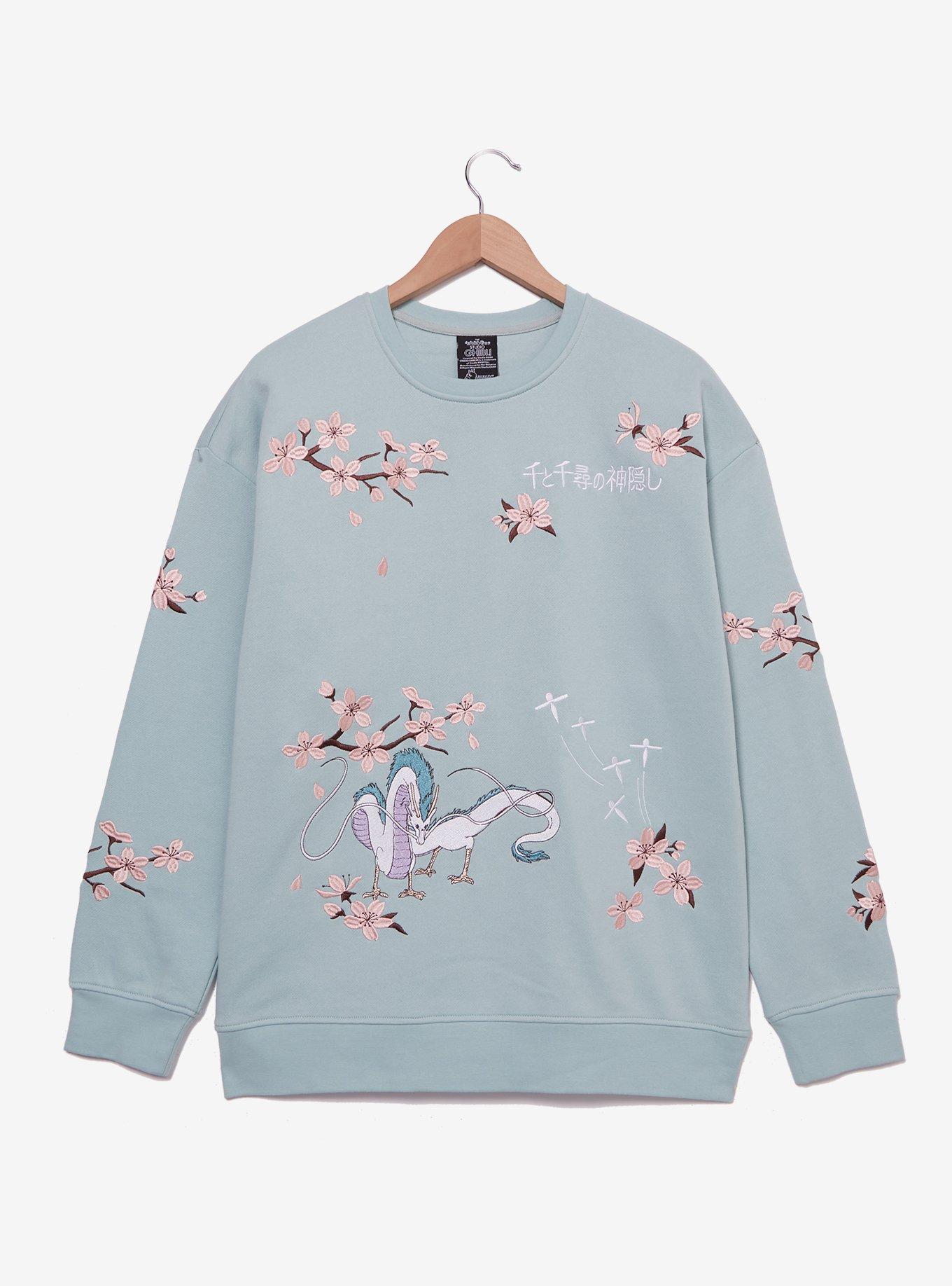 Her Universe Studio Ghibli® Spirited Away Haku Cherry Blossoms Embroidered Sweatshirt, , hi-res