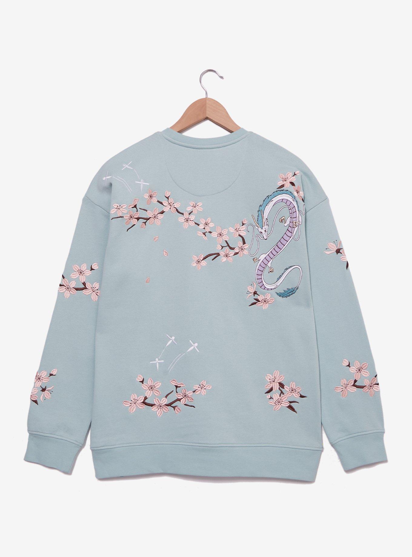 Her Universe Studio Ghibli® Spirited Away Haku Cherry Blossoms Embroidered Sweatshirt, MULTI, alternate