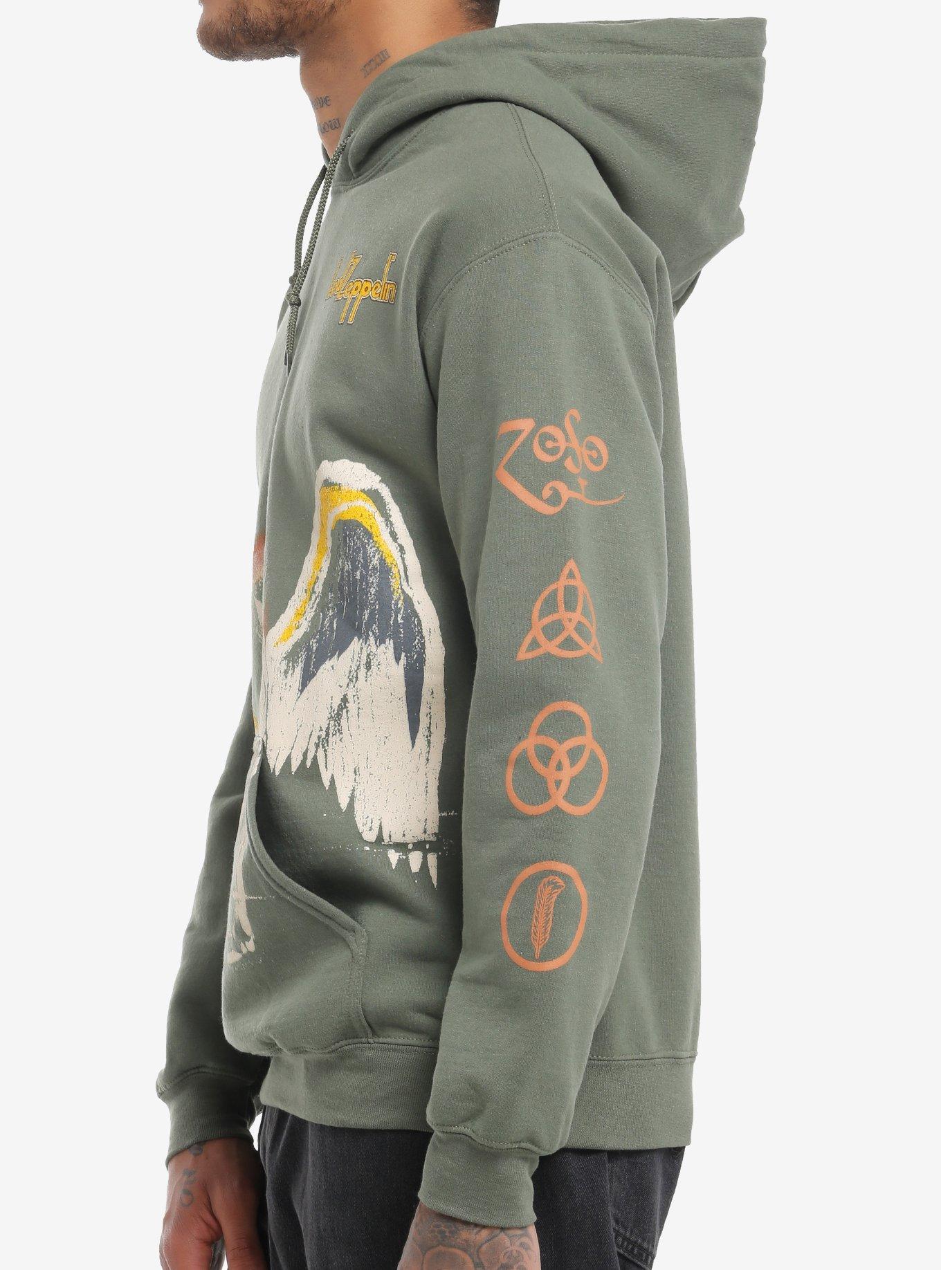 Led Zeppelin Icarus Jumbo Graphic Hoodie, MILITARY GREEN, alternate
