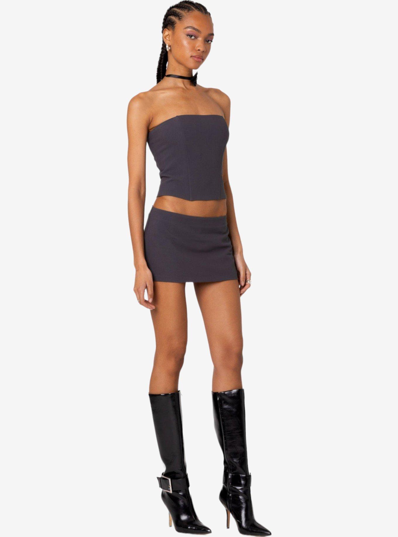 Edikted Piper Micro Skort, GREY, alternate
