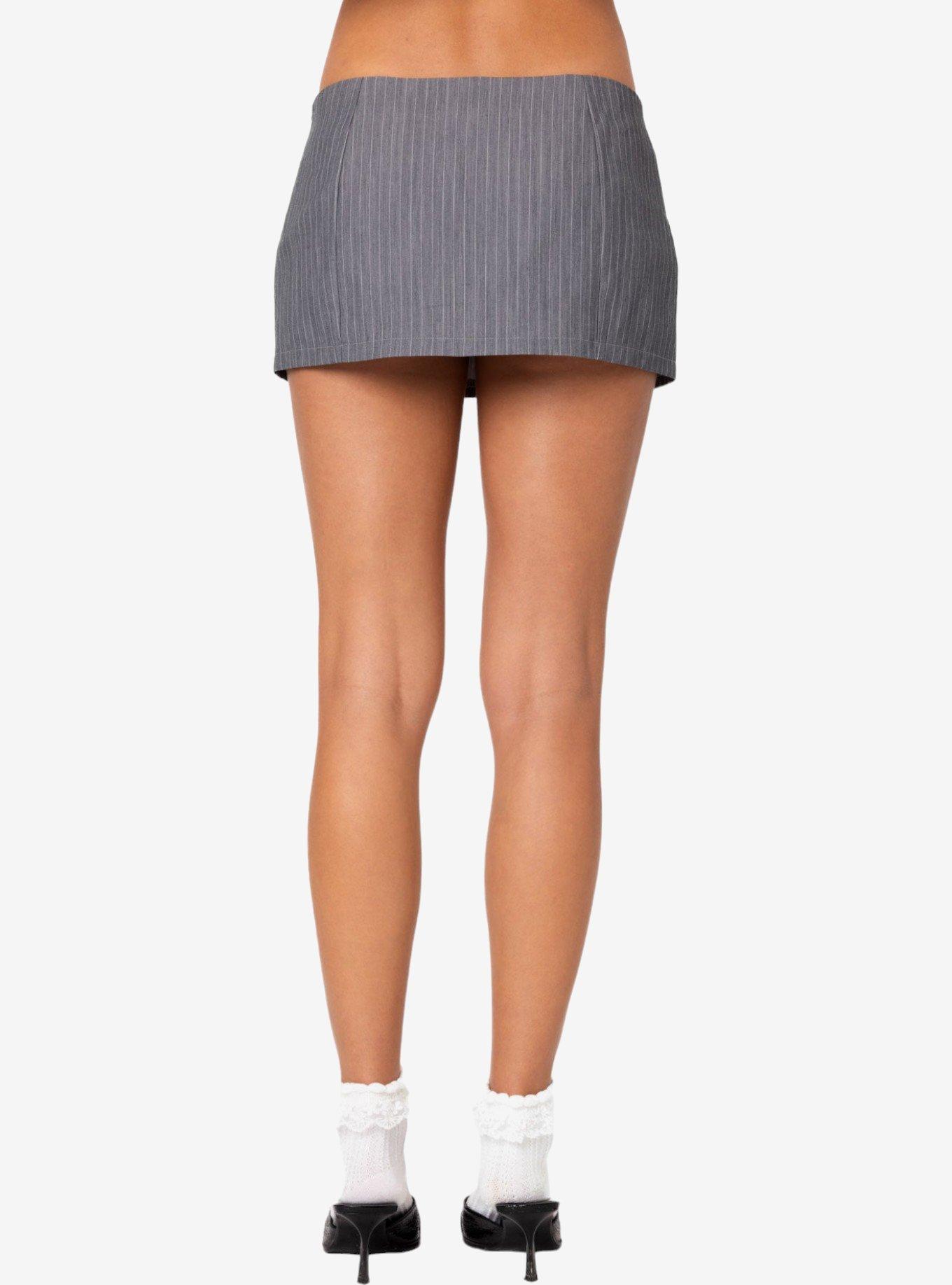 Edikted Magnolia Pinstripe Mini Skort, GREY, alternate