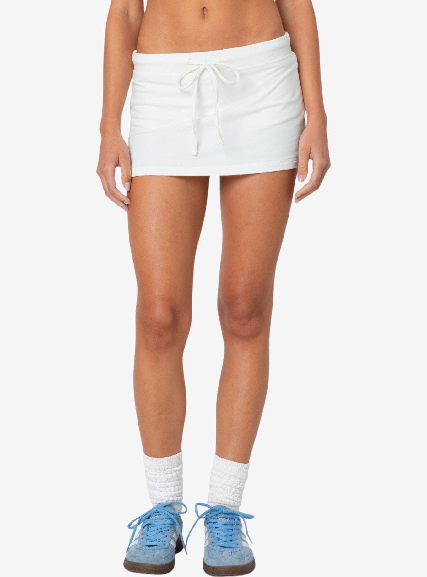 Edikted Bayside Slitted Micro Skort, IVORY, alternate