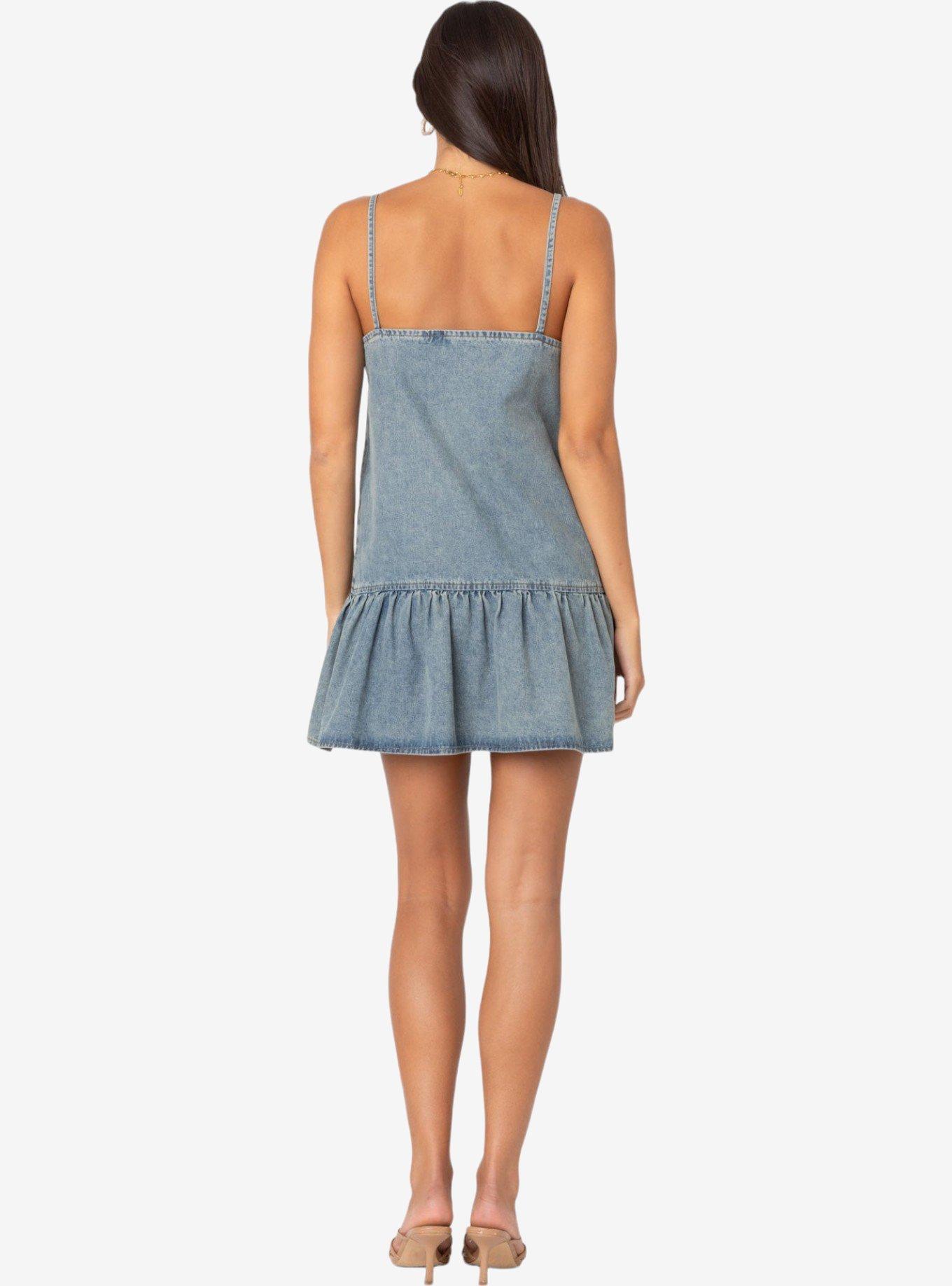 Edikted Dylan Denim Mini Dress, BLUE, alternate