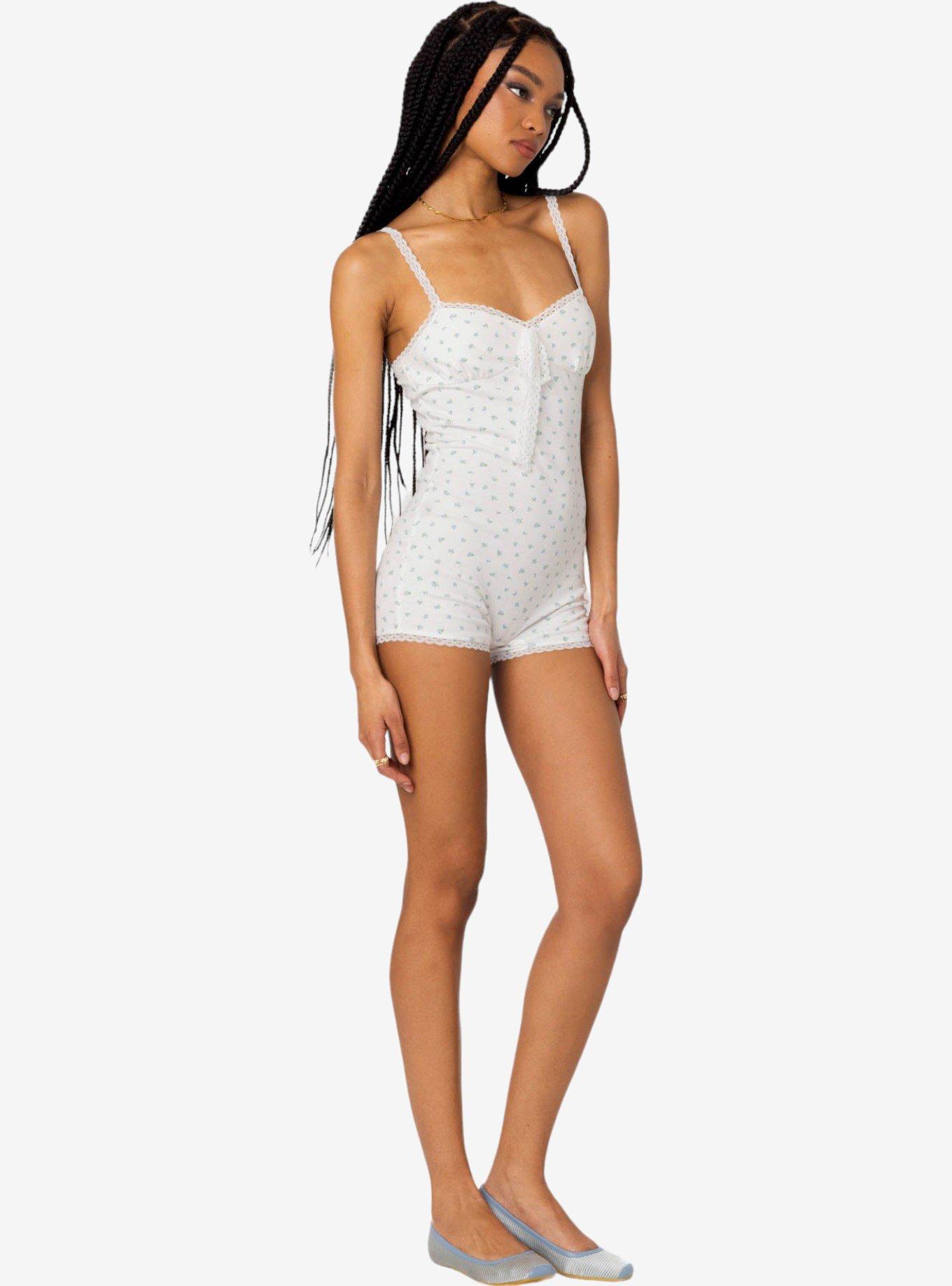 Edikted Very Berry Lacey Romper, BRIGHT WHITE, alternate