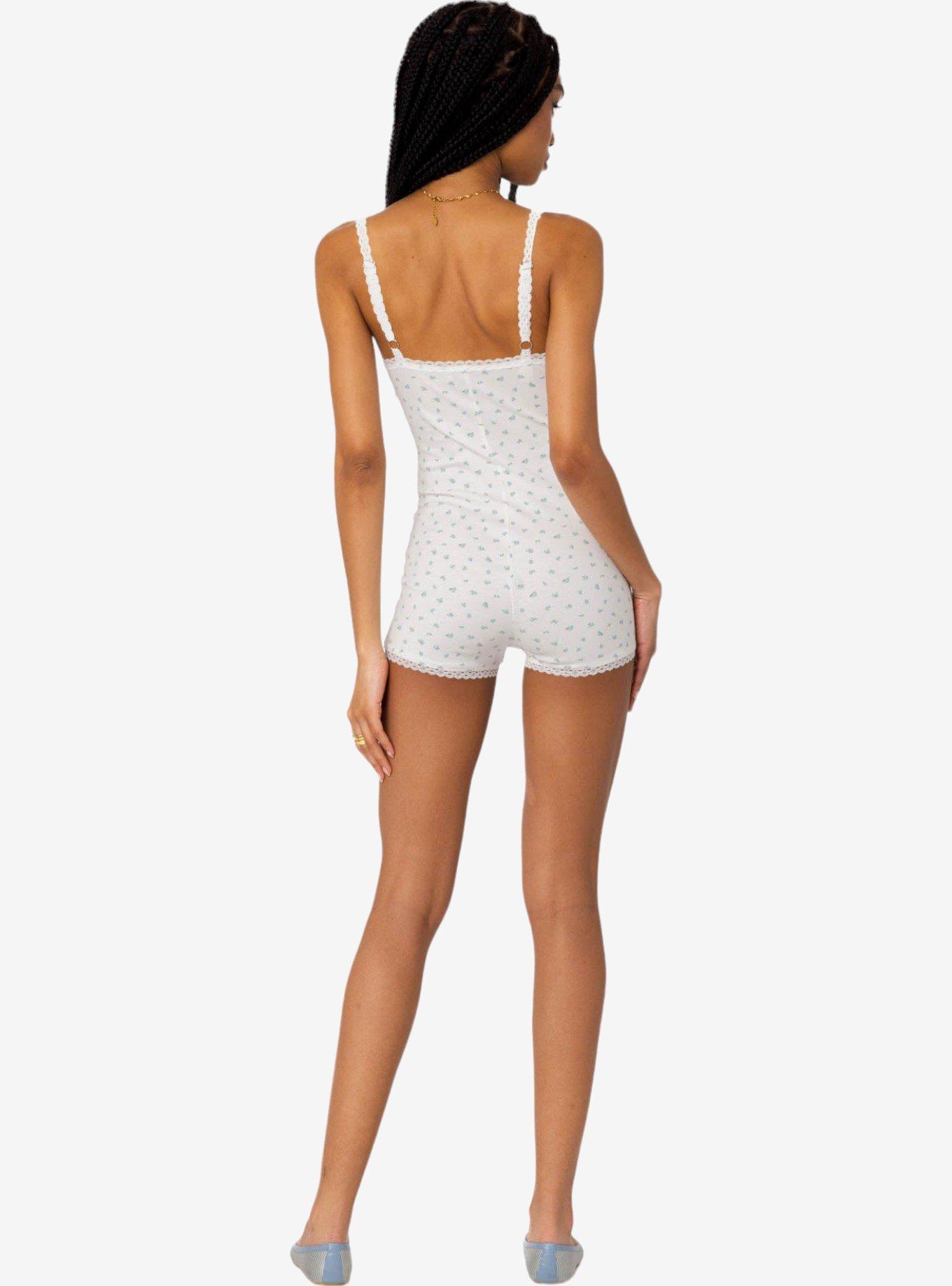 Edikted Very Berry Lacey Romper, BRIGHT WHITE, alternate