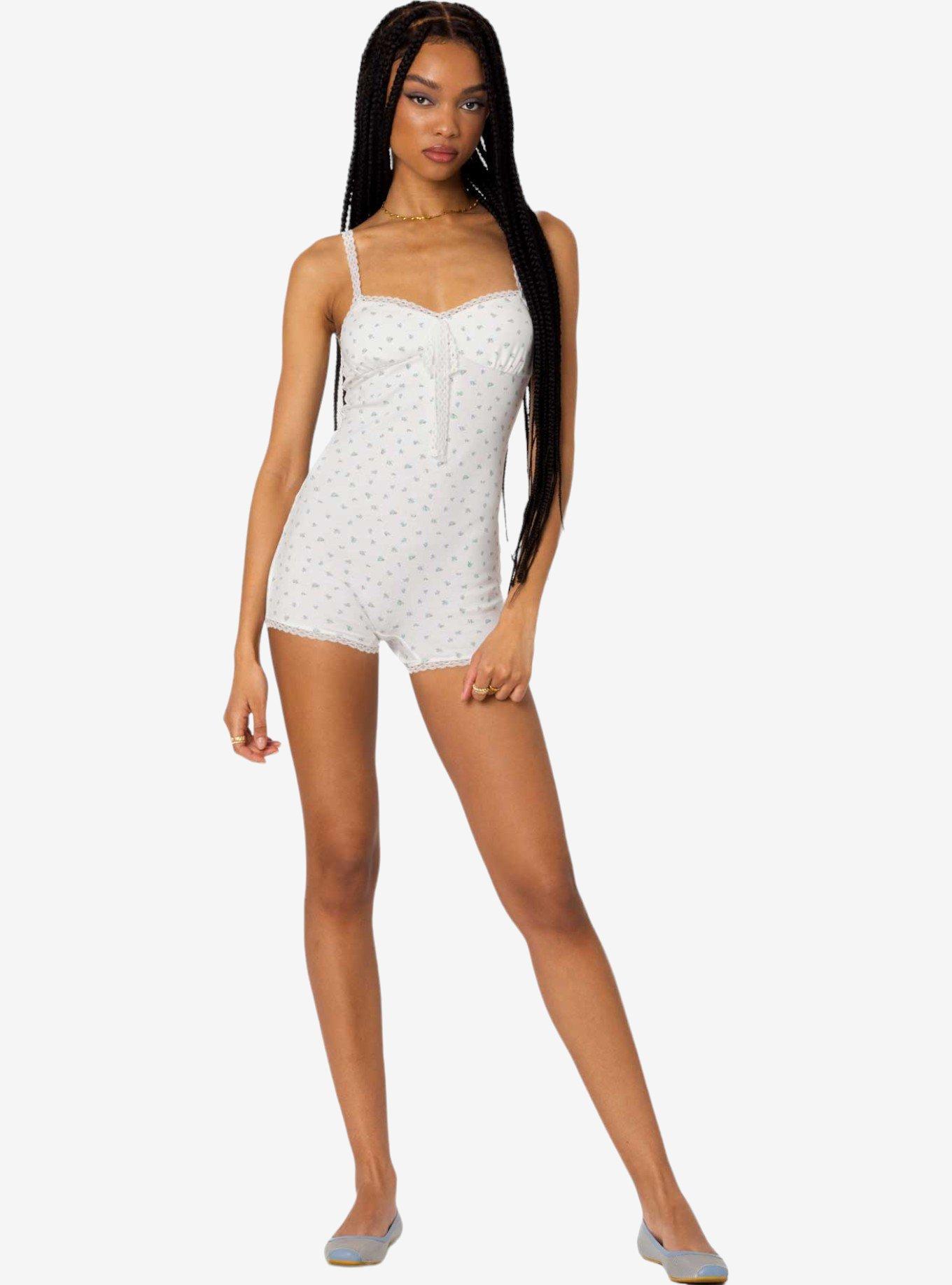 Edikted Very Berry Lacey Romper, BRIGHT WHITE, alternate