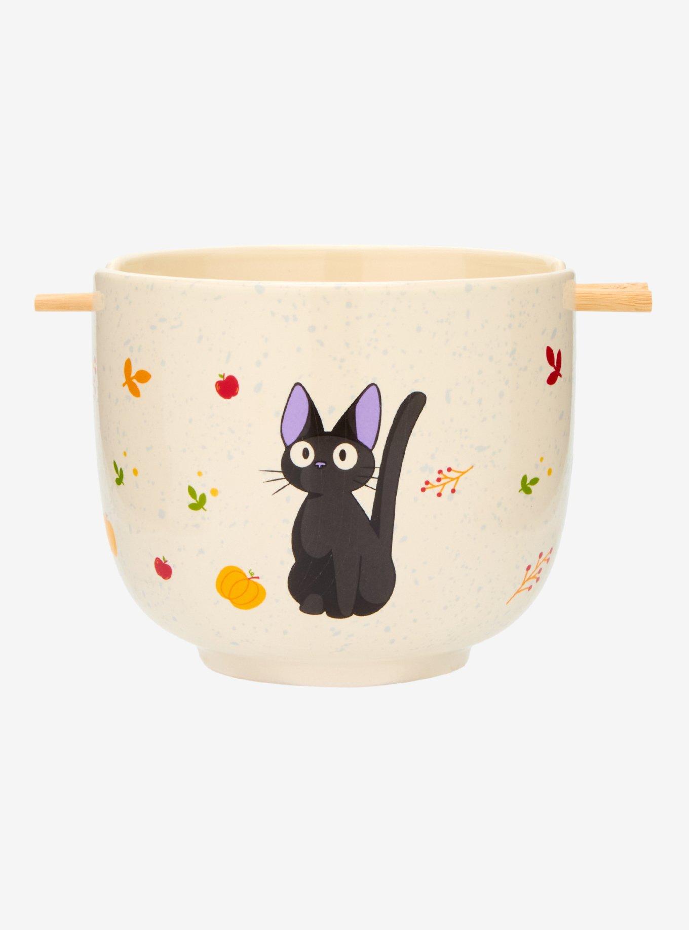 Studio Ghibli® Kiki's Delivery Service Jiji Fall Leaves Ramen Bowl With Chopsticks — BoxLunch Exclusive, , hi-res