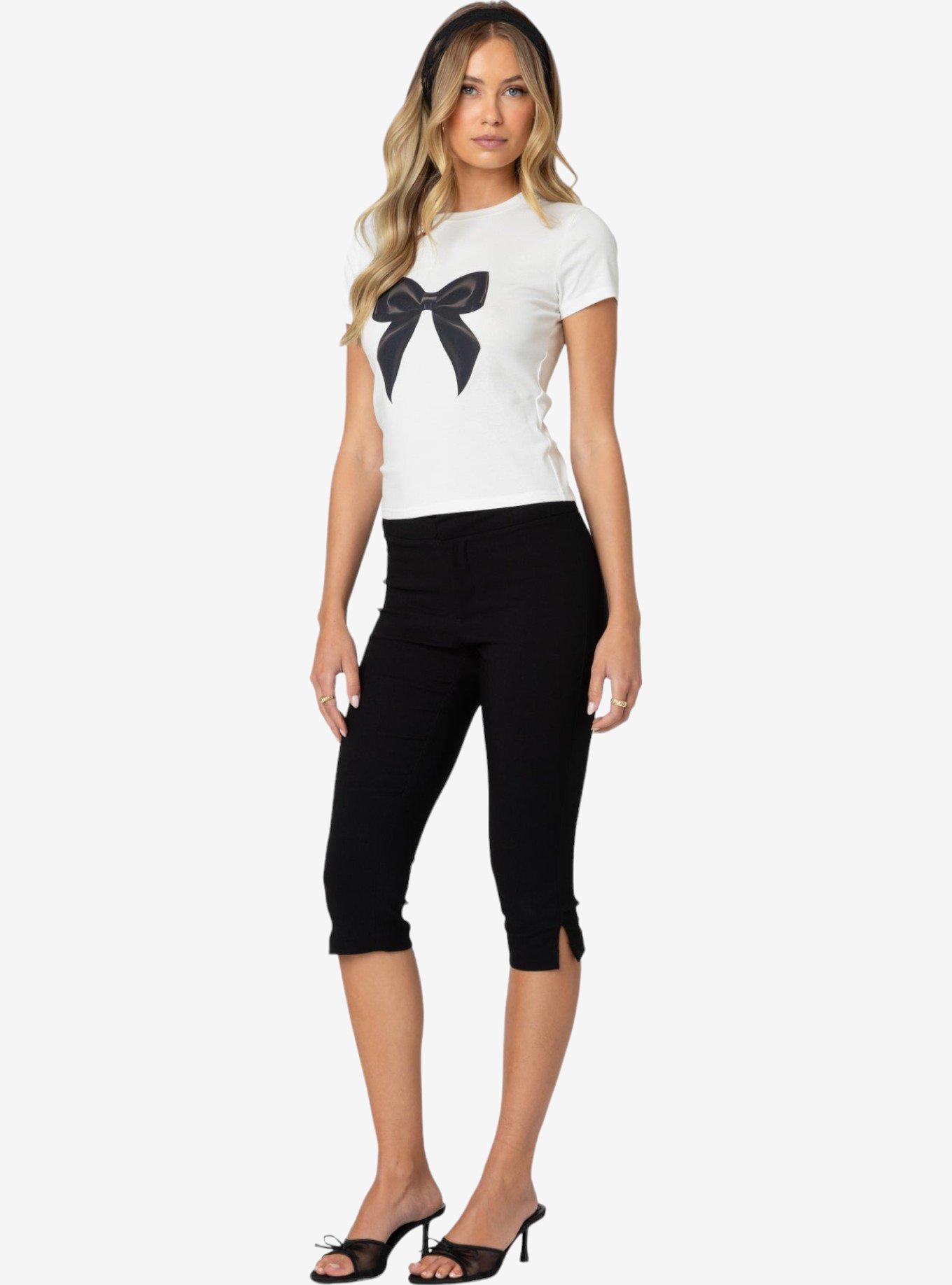 Edikted Sarafina Capri Pants, BLACK, alternate
