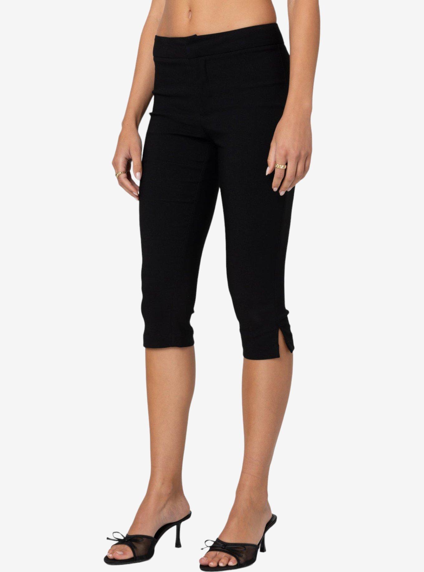 Edikted Sarafina Capri Pants, BLACK, alternate