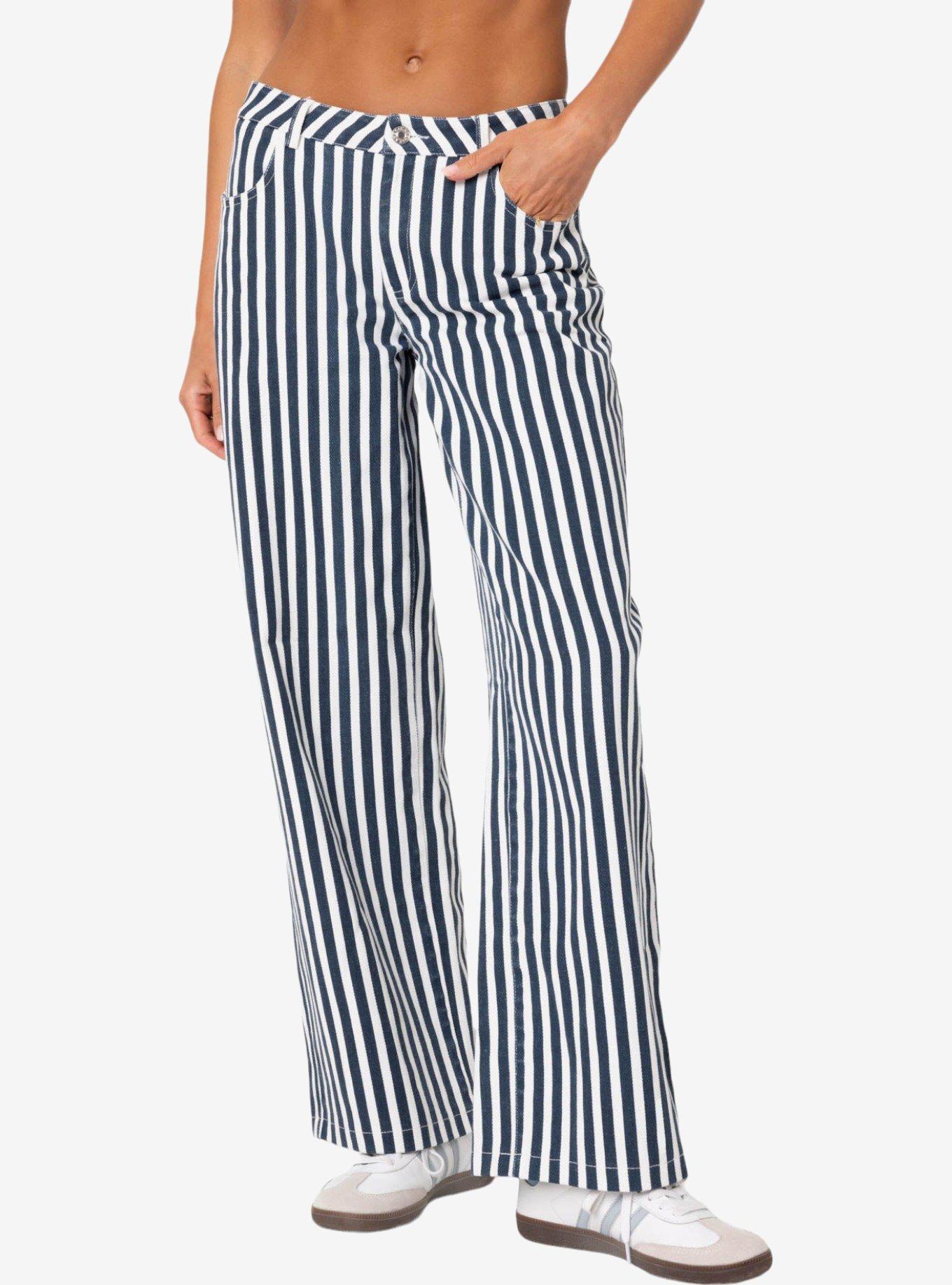 Edikted Striped Low Rise Jeans, MULTI, alternate