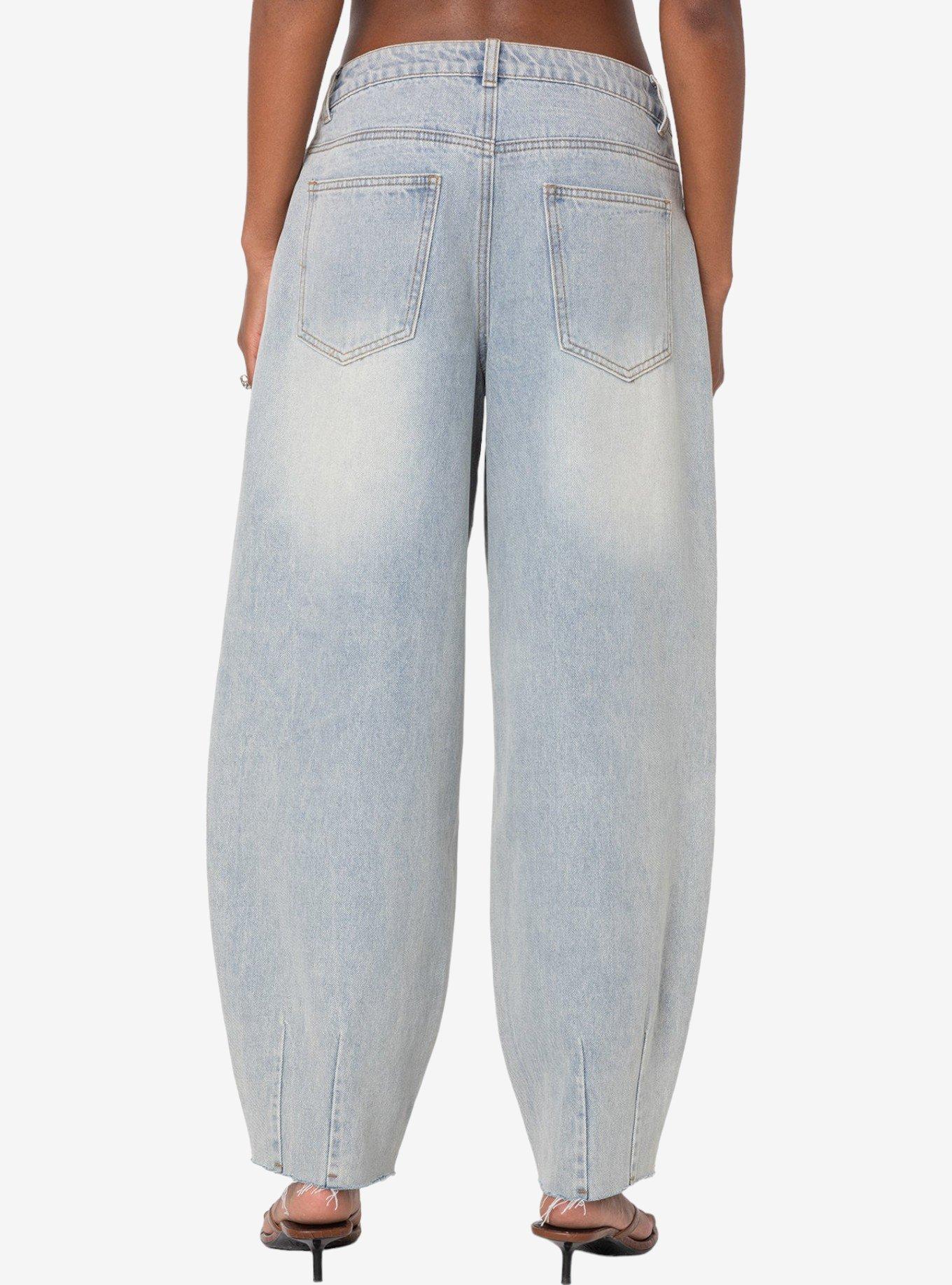Edikted Balloon Washed Low Rise Jeans, BLUE, alternate