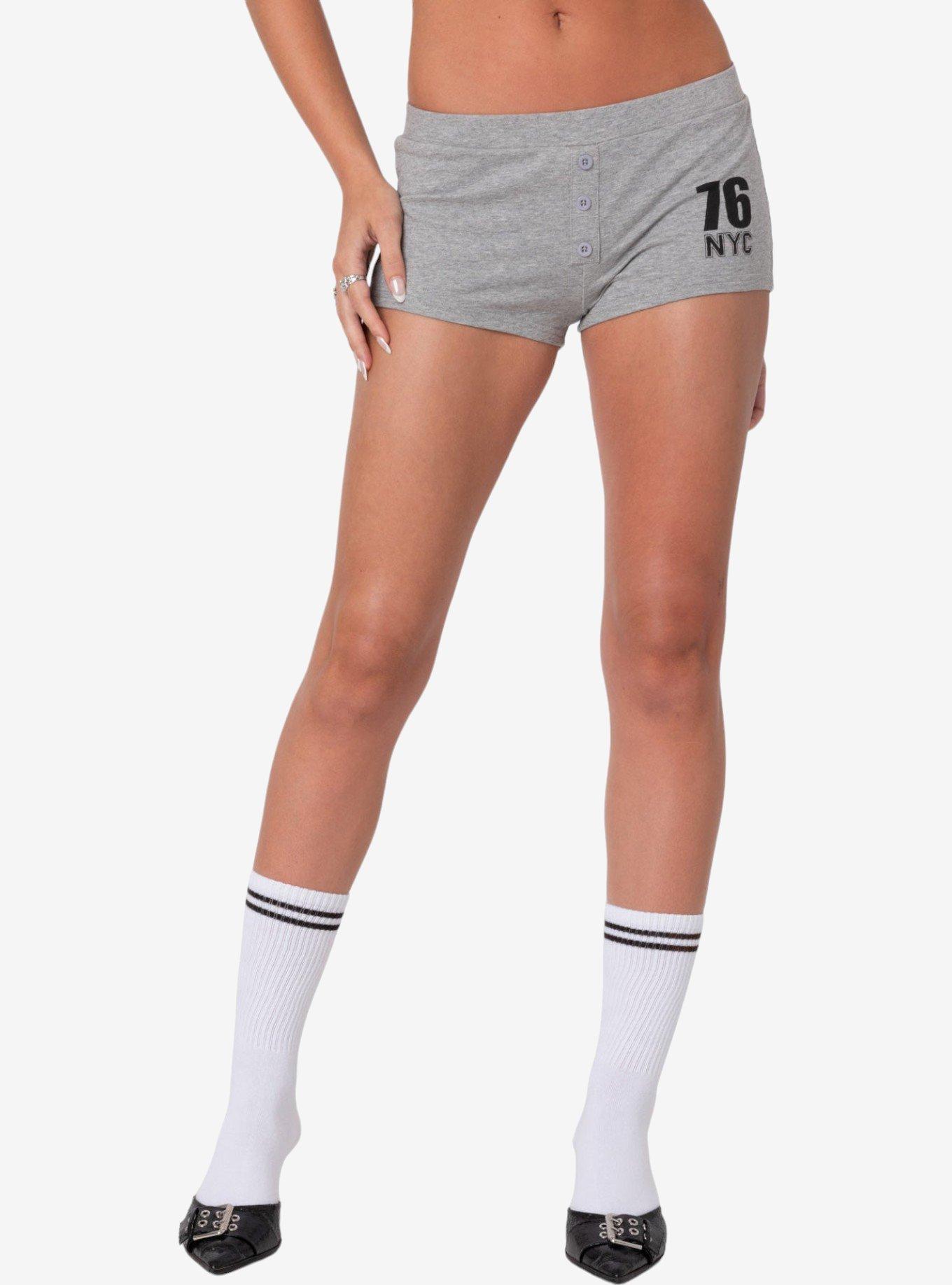 Edikted Jordan Micro Shorts, GREY, alternate
