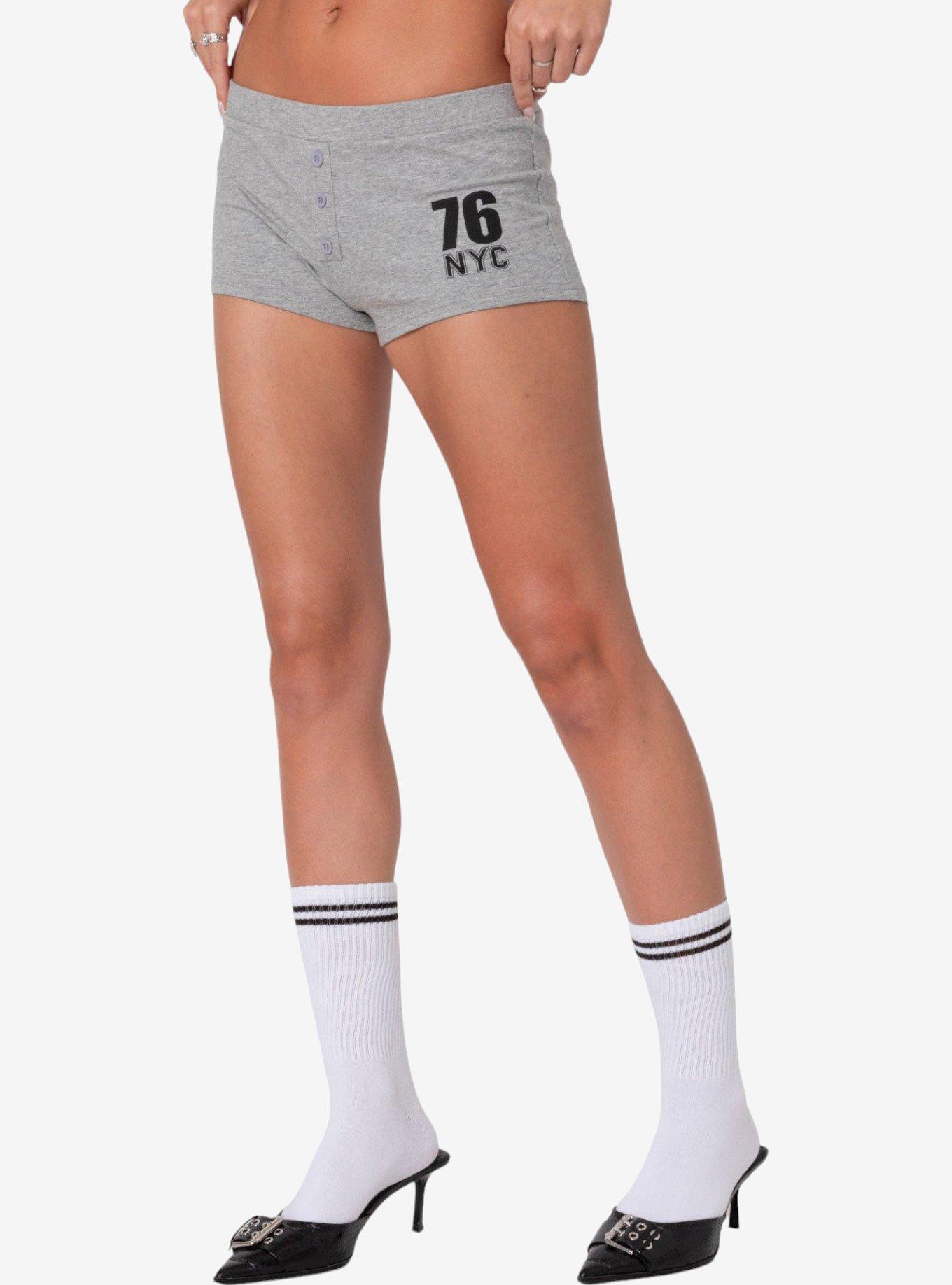 Edikted Jordan Micro Shorts, GREY, alternate