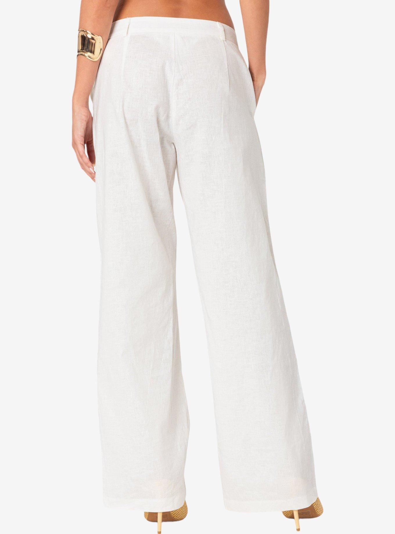 Edikted Arya Linen Look Pants, IVORY, alternate