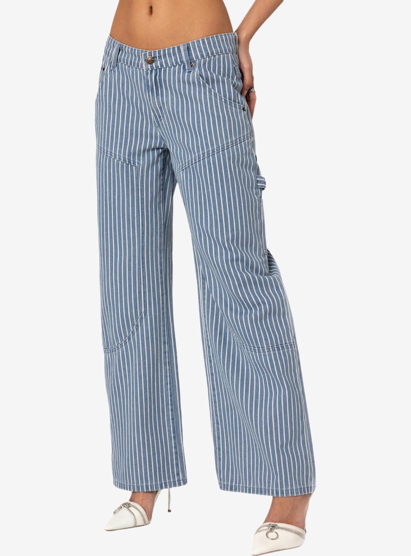 Edikted Striped Carpenter Jeans, MULTI, alternate