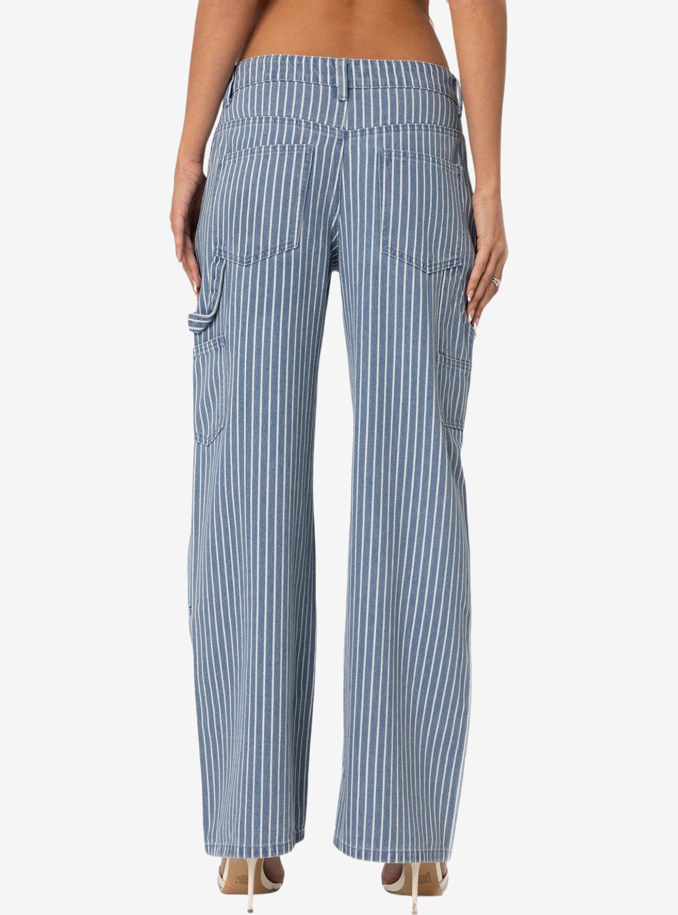 Edikted Striped Carpenter Jeans, MULTI, alternate