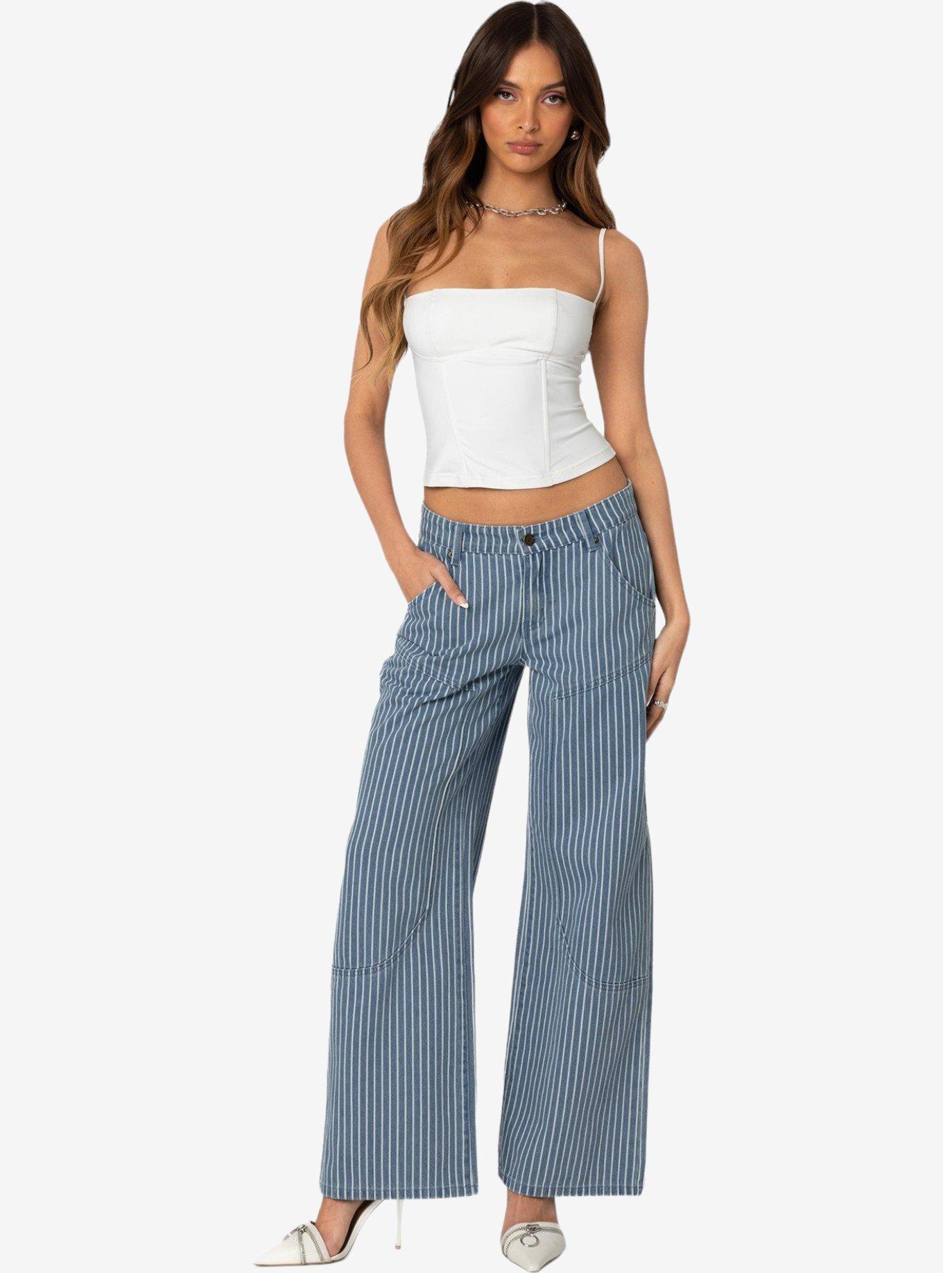 Edikted Striped Carpenter Jeans, MULTI, alternate