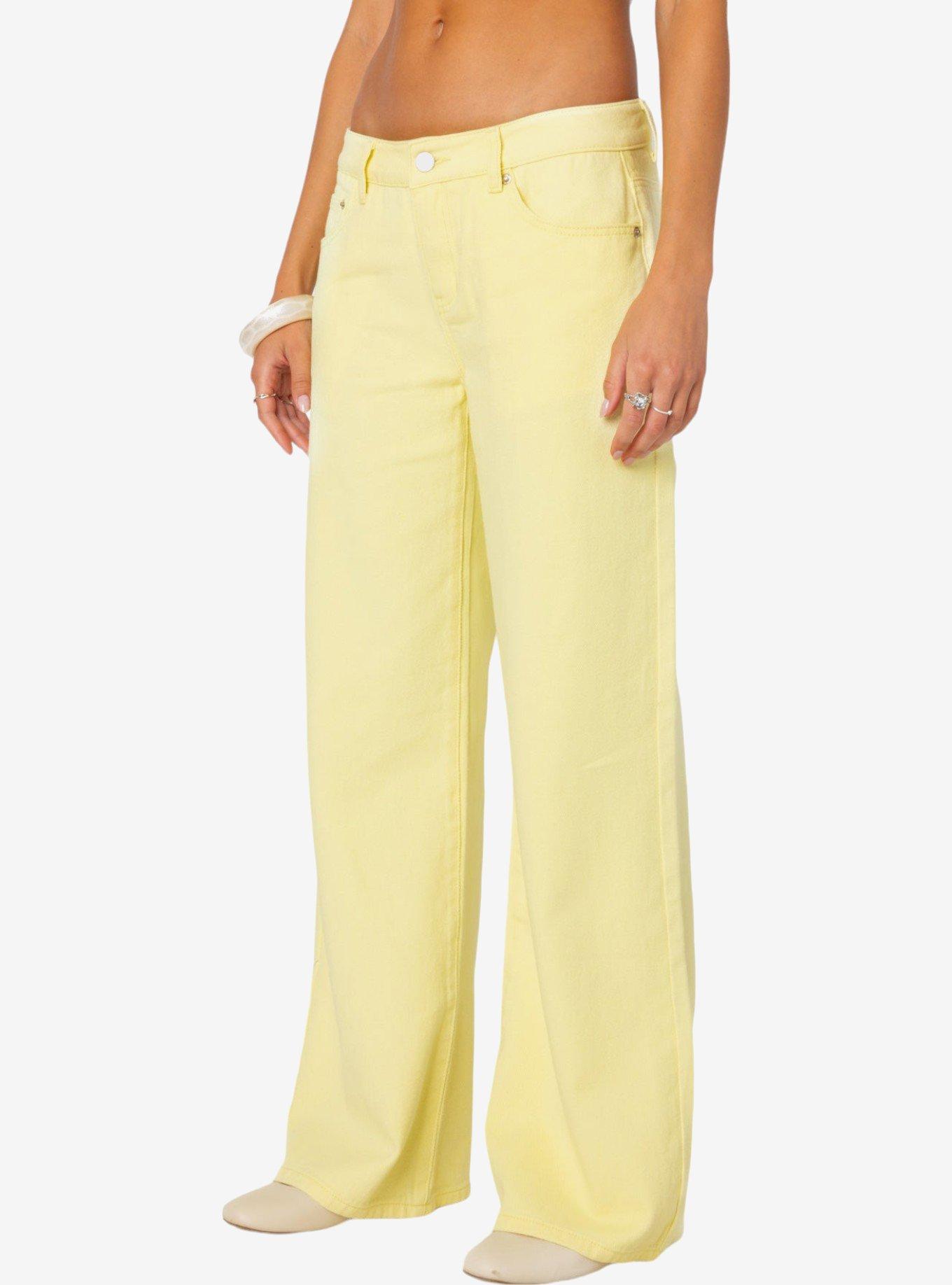 Edikted Roman Low Rise Slouchy Jeans, BRIGHT YELLOW, alternate