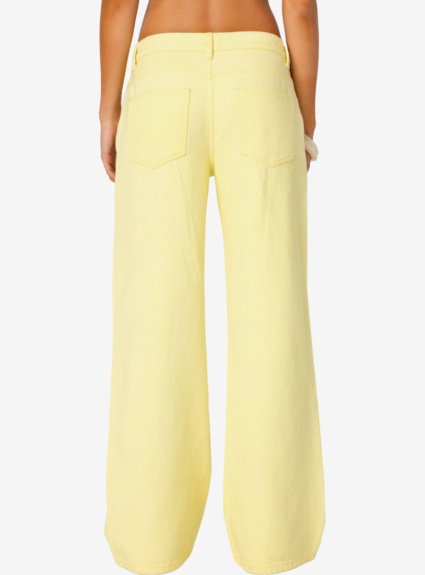 Edikted Roman Low Rise Slouchy Jeans, BRIGHT YELLOW, alternate