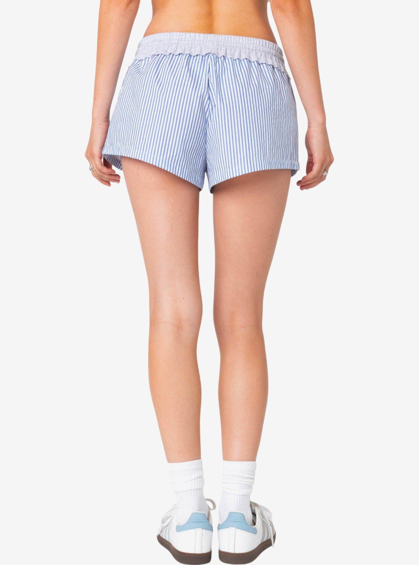 Edikted Riva Striped Contrast Shorts, BLUE, alternate