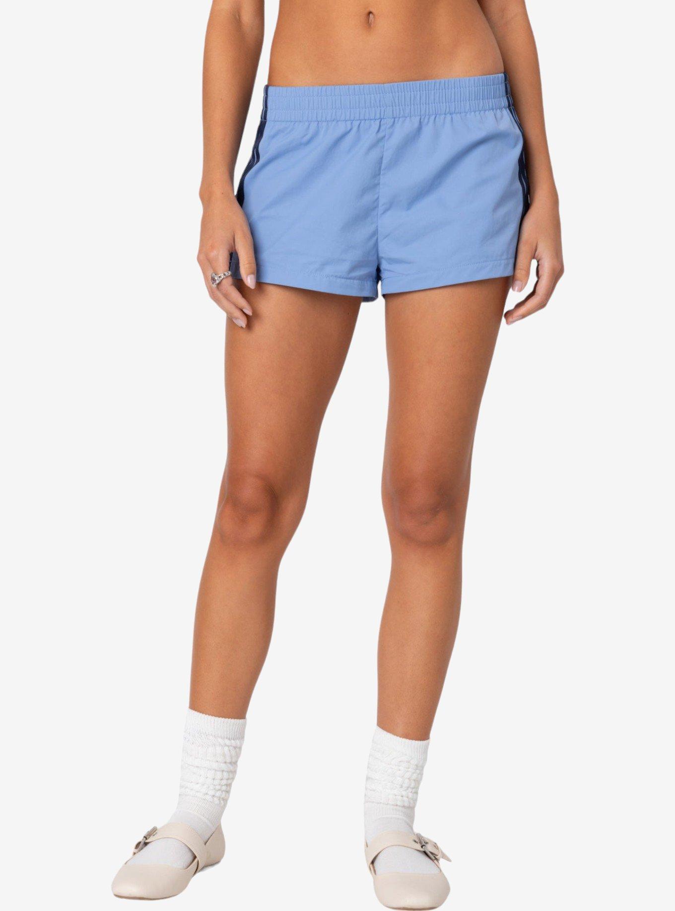 Edikted Nikki Nylon Shorts, BLUE, alternate