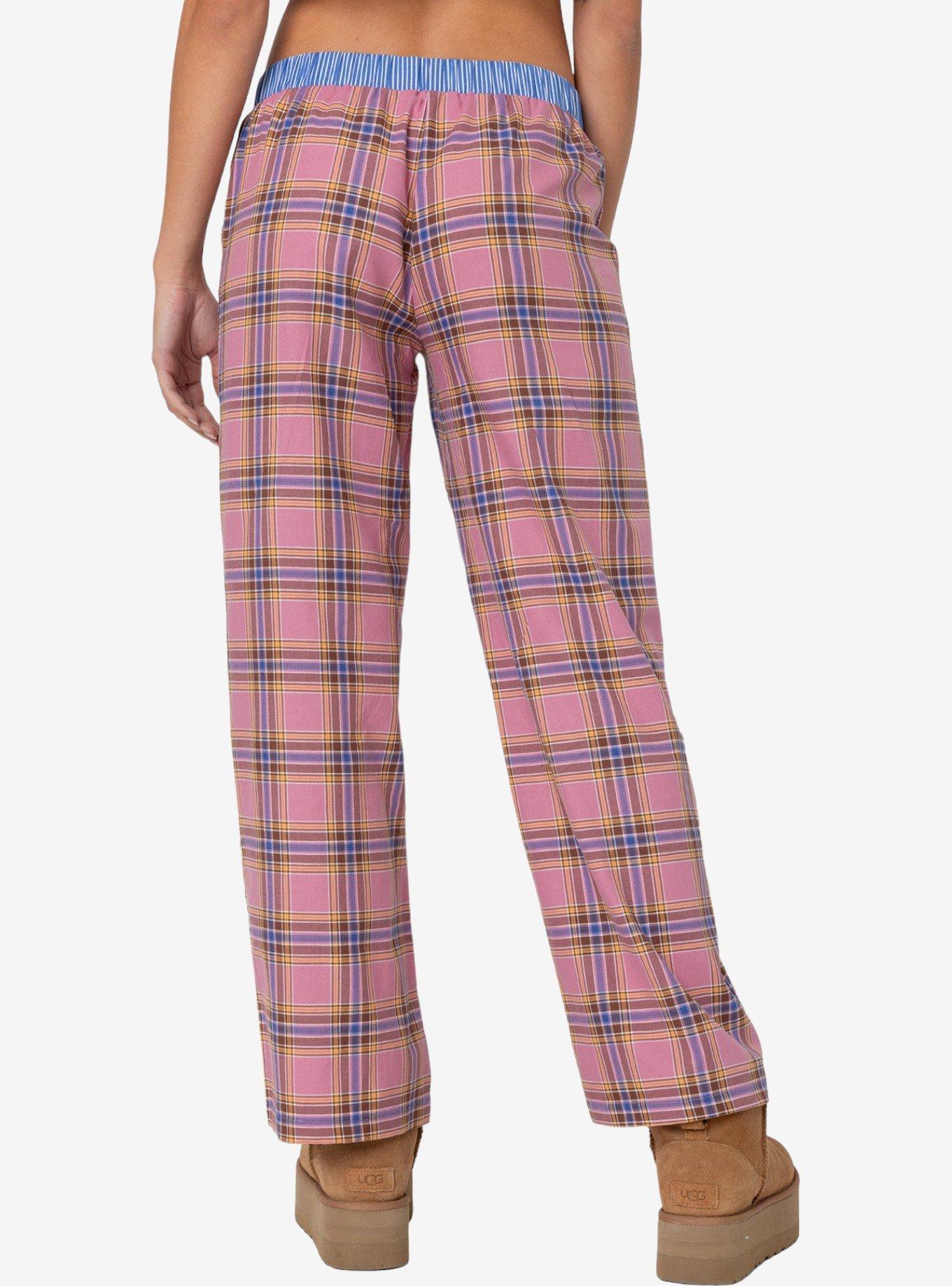 Edikted Plaid And Stripe Pants, PINK, alternate