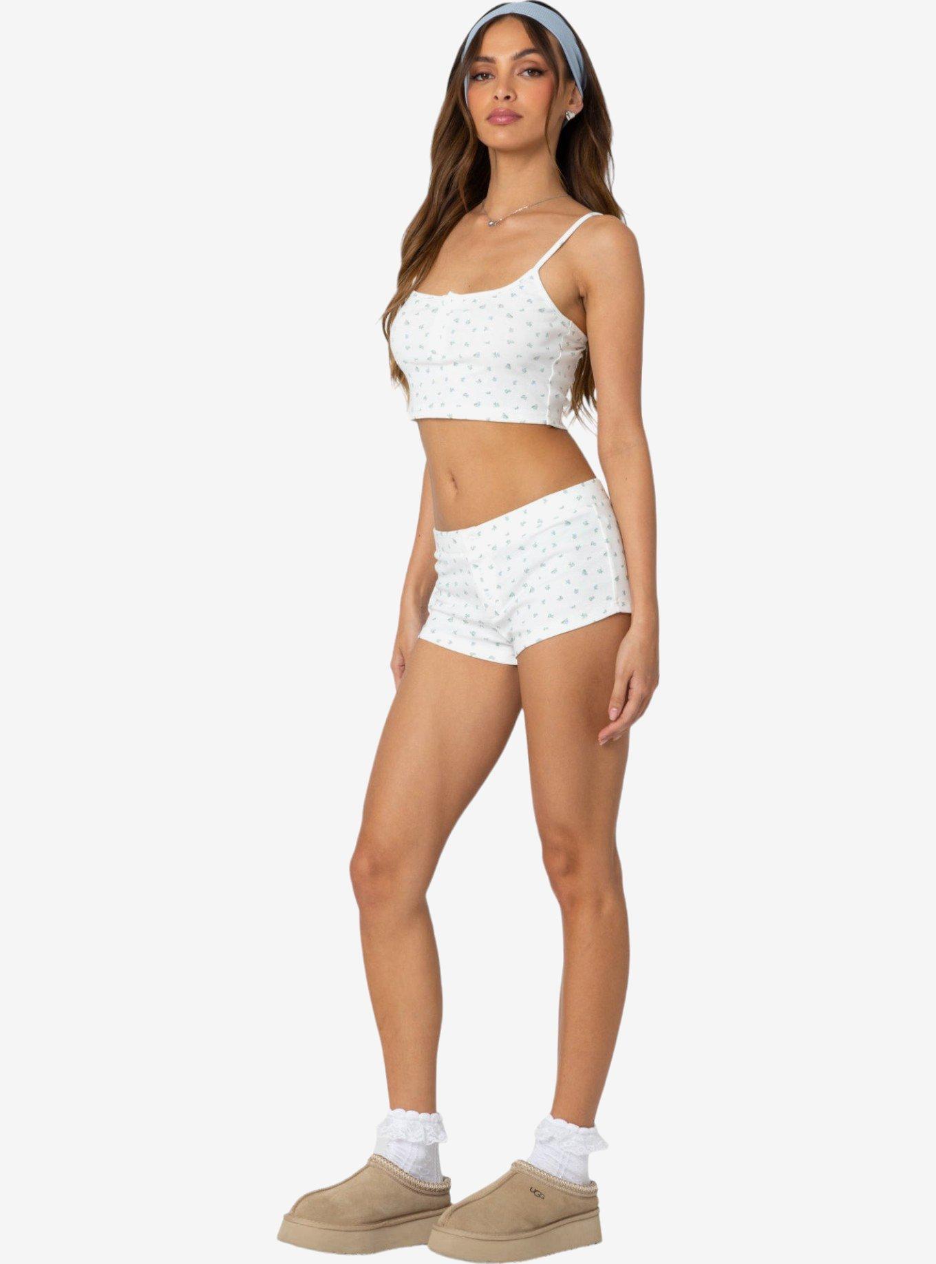 Edikted Very Berry Micro Shorts, BRIGHT WHITE, alternate