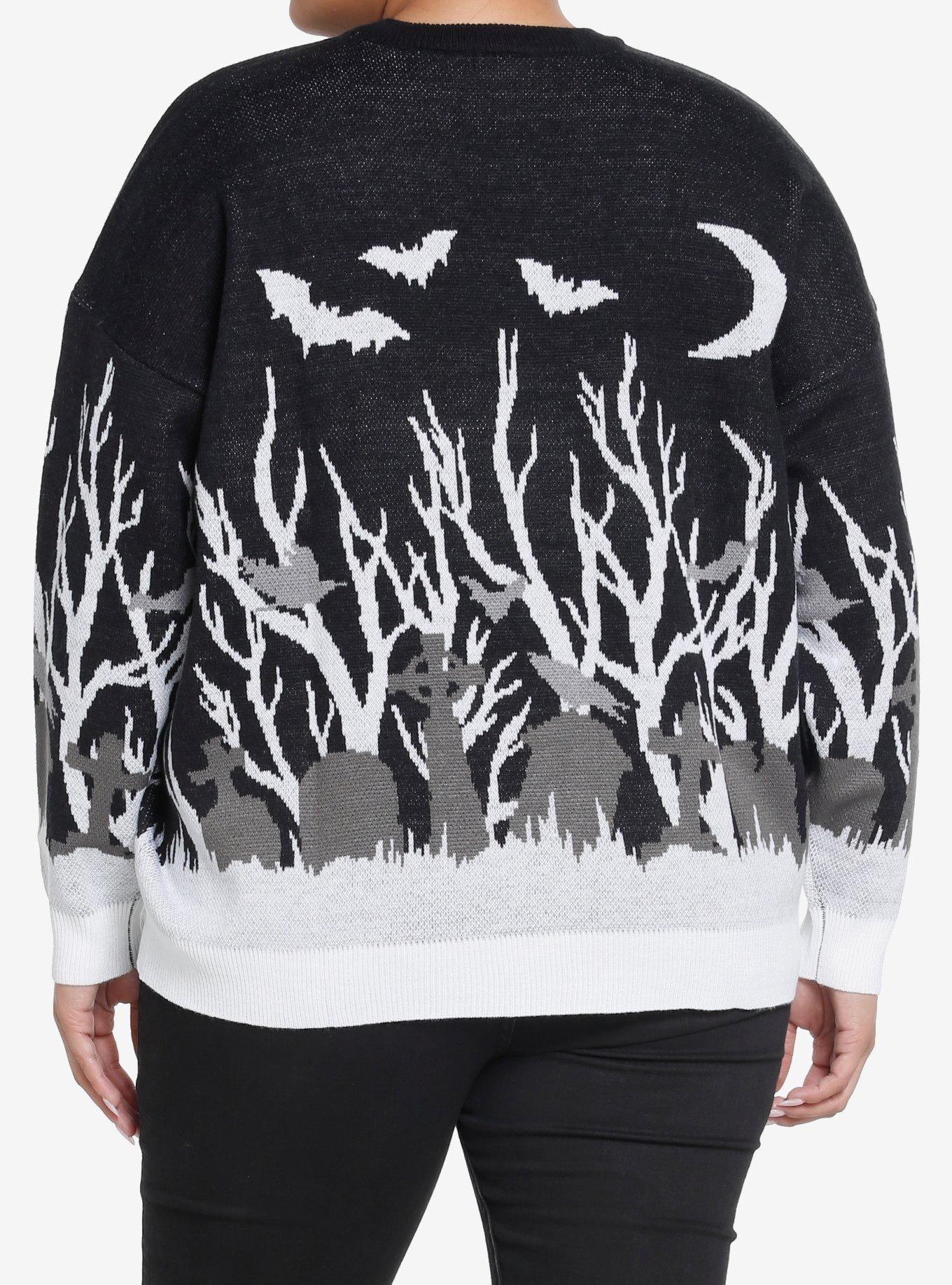 Thorn & Fable Cemetery Girls Sweater Plus Size, GREY, alternate
