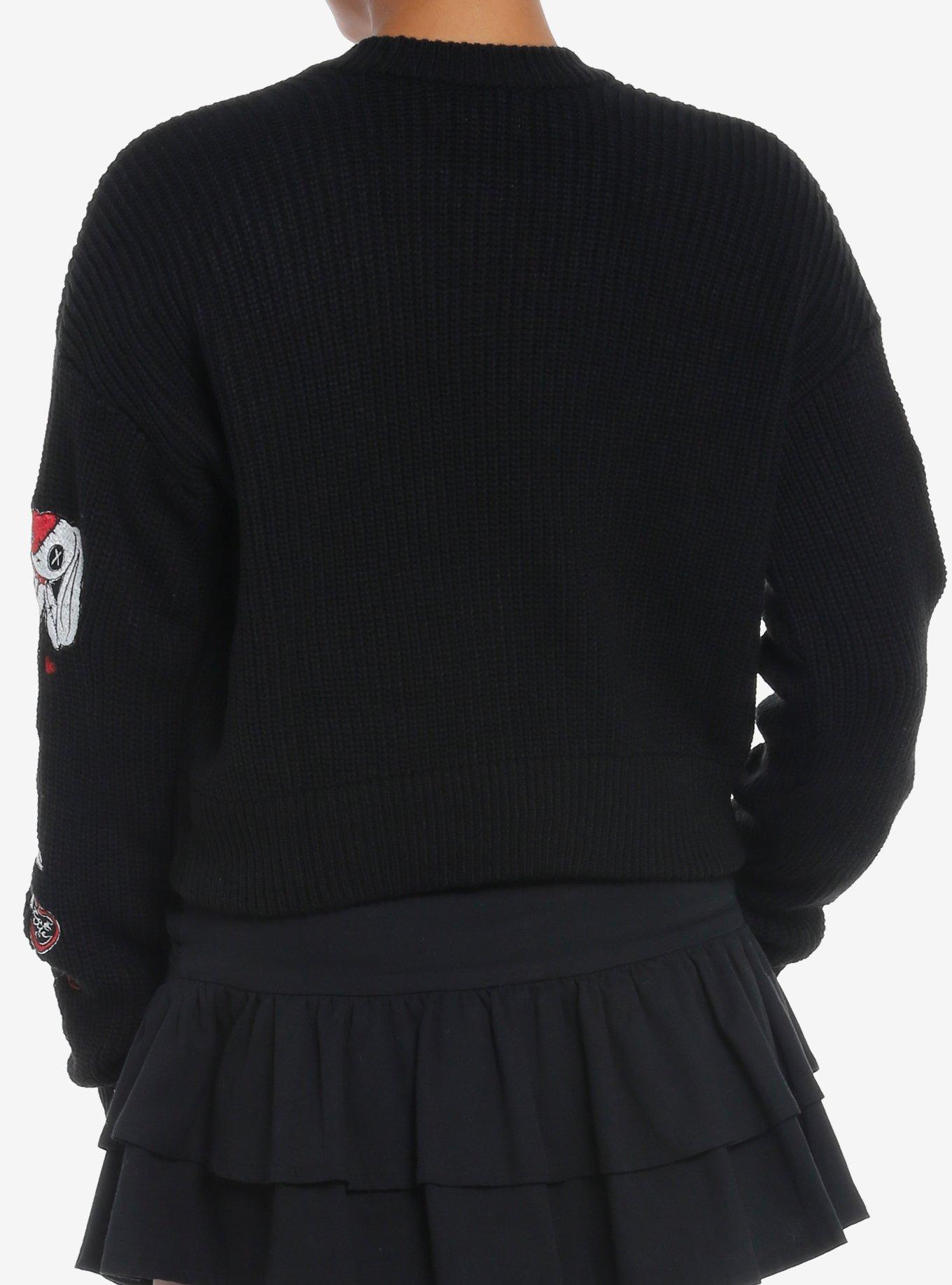 Social Collision Stitched Bunnies Girls Cardigan, RED, alternate