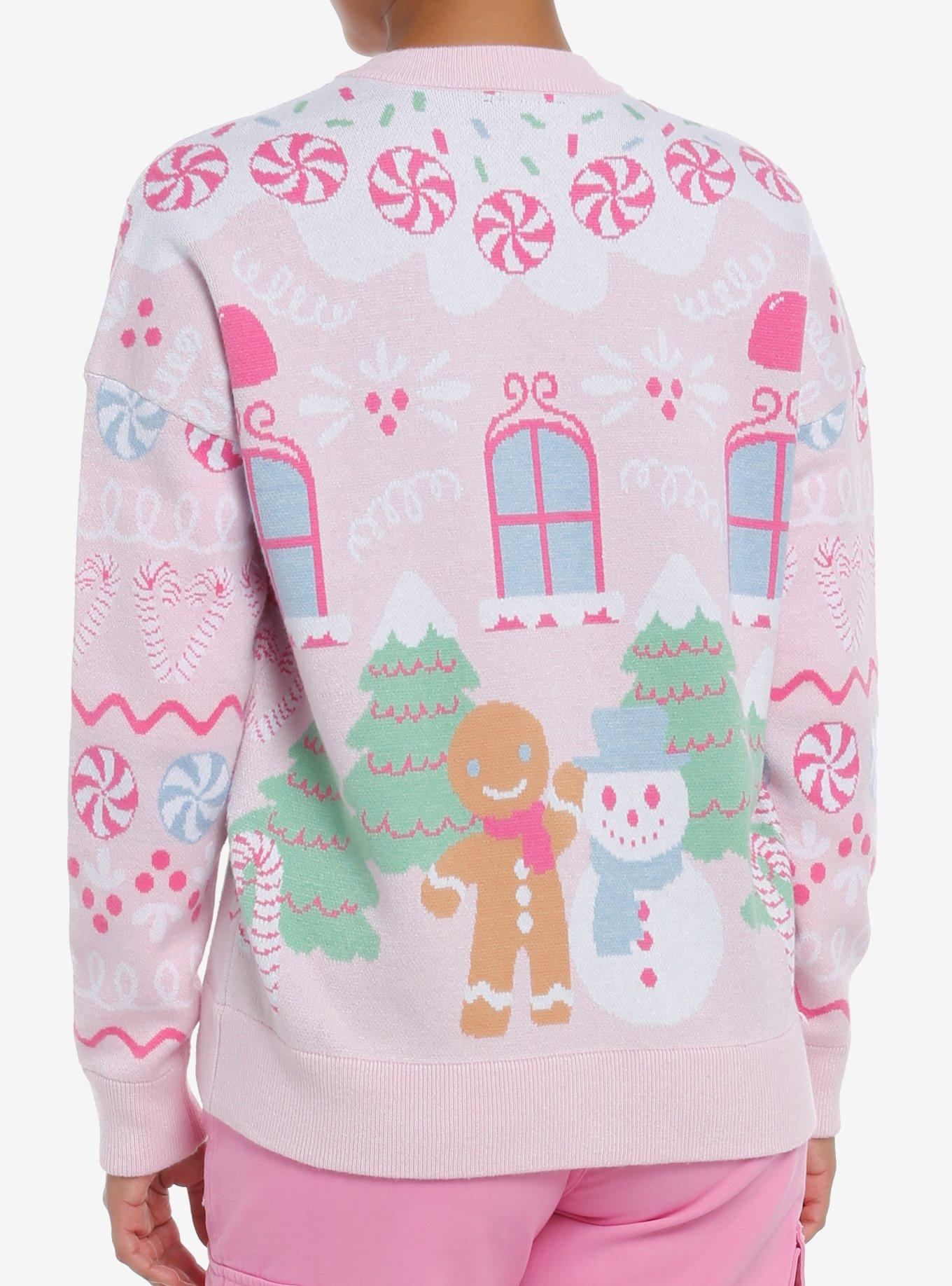 Sweet Society Pink Gingerbread House Girls Cardigan, PINK, alternate