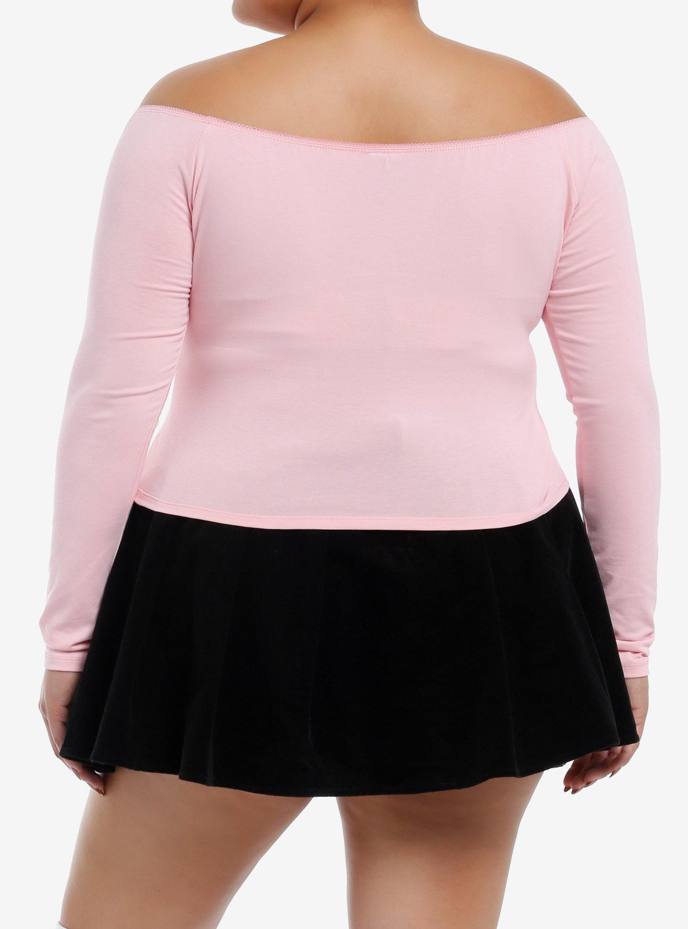 Disney The Aristocats Marie Off-The-Shoulder Long-Sleeve Top Plus Size, MULTI, alternate
