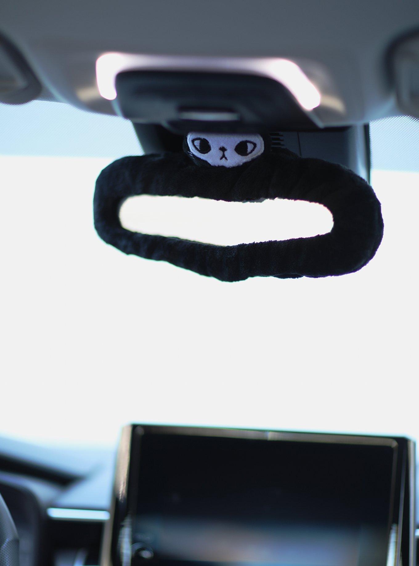 Skeleton Cat Plush Rearview Mirror Cover, , hi-res