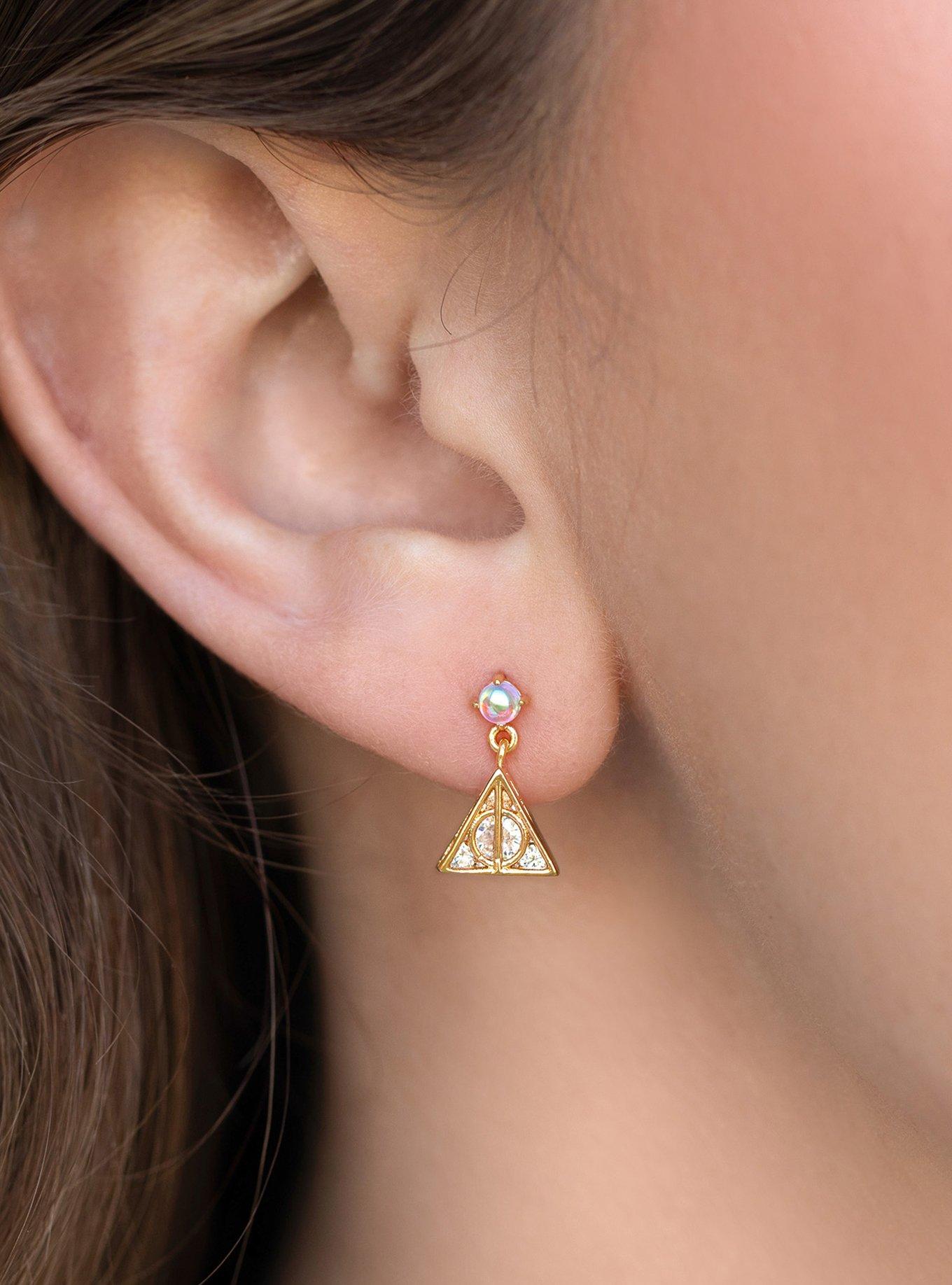 Harry Potter X Girls Crew Deathly Hallows Earrings, , hi-res