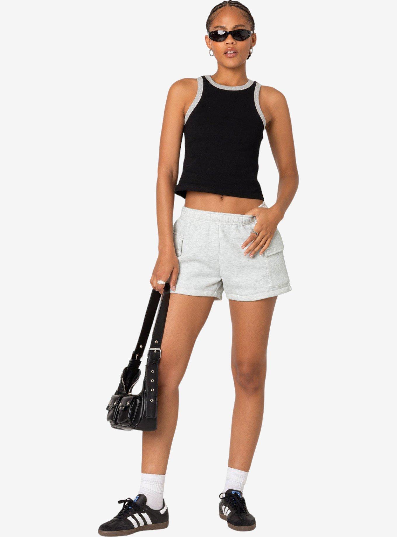 Edikted Wes Contrast Ribbed Tank Top, BLACK, alternate