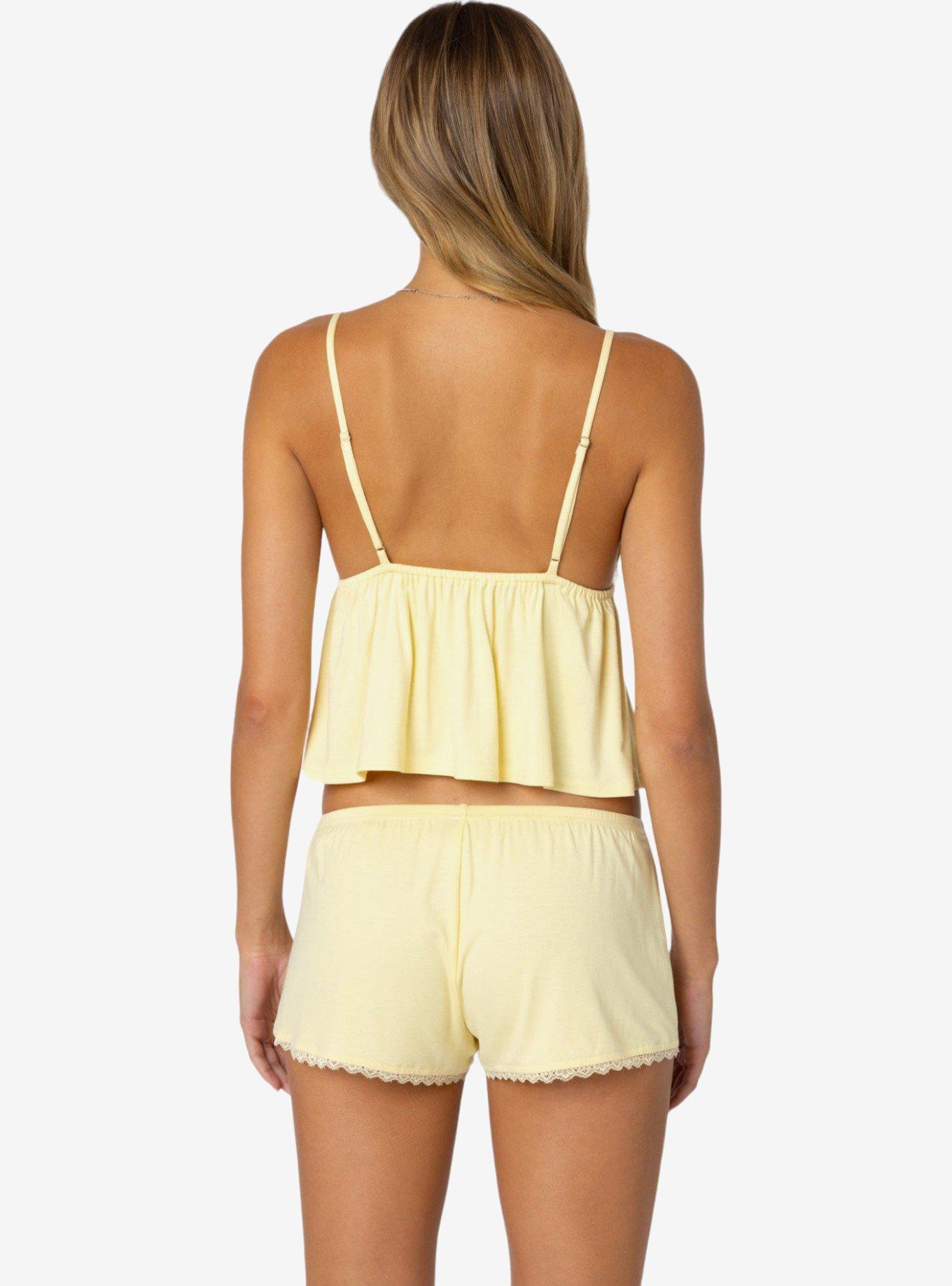 Edikted Buffy Babydoll Tank Top, BRIGHT YELLOW, alternate