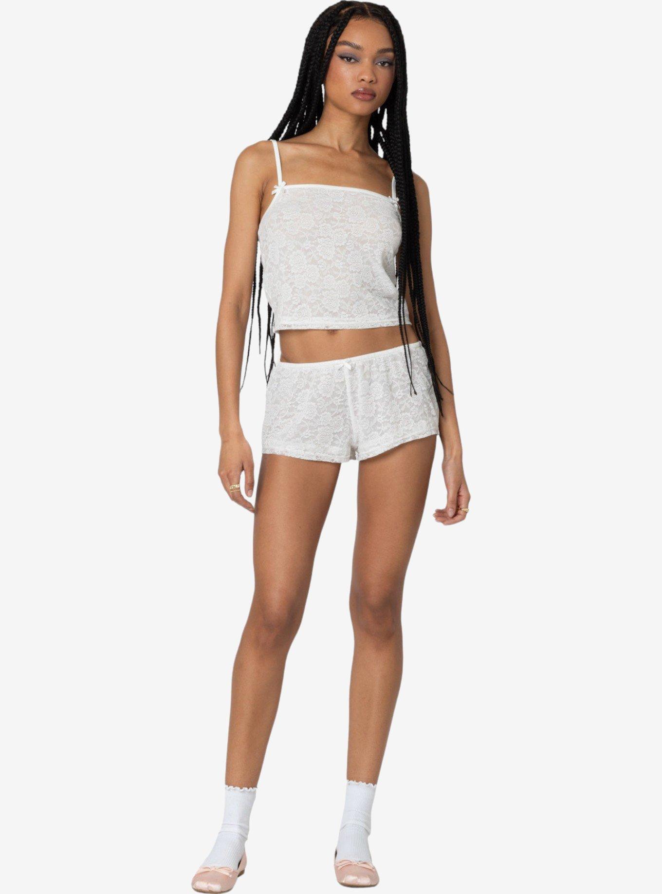 Edikted Love Lace Tank Top, BRIGHT WHITE, alternate