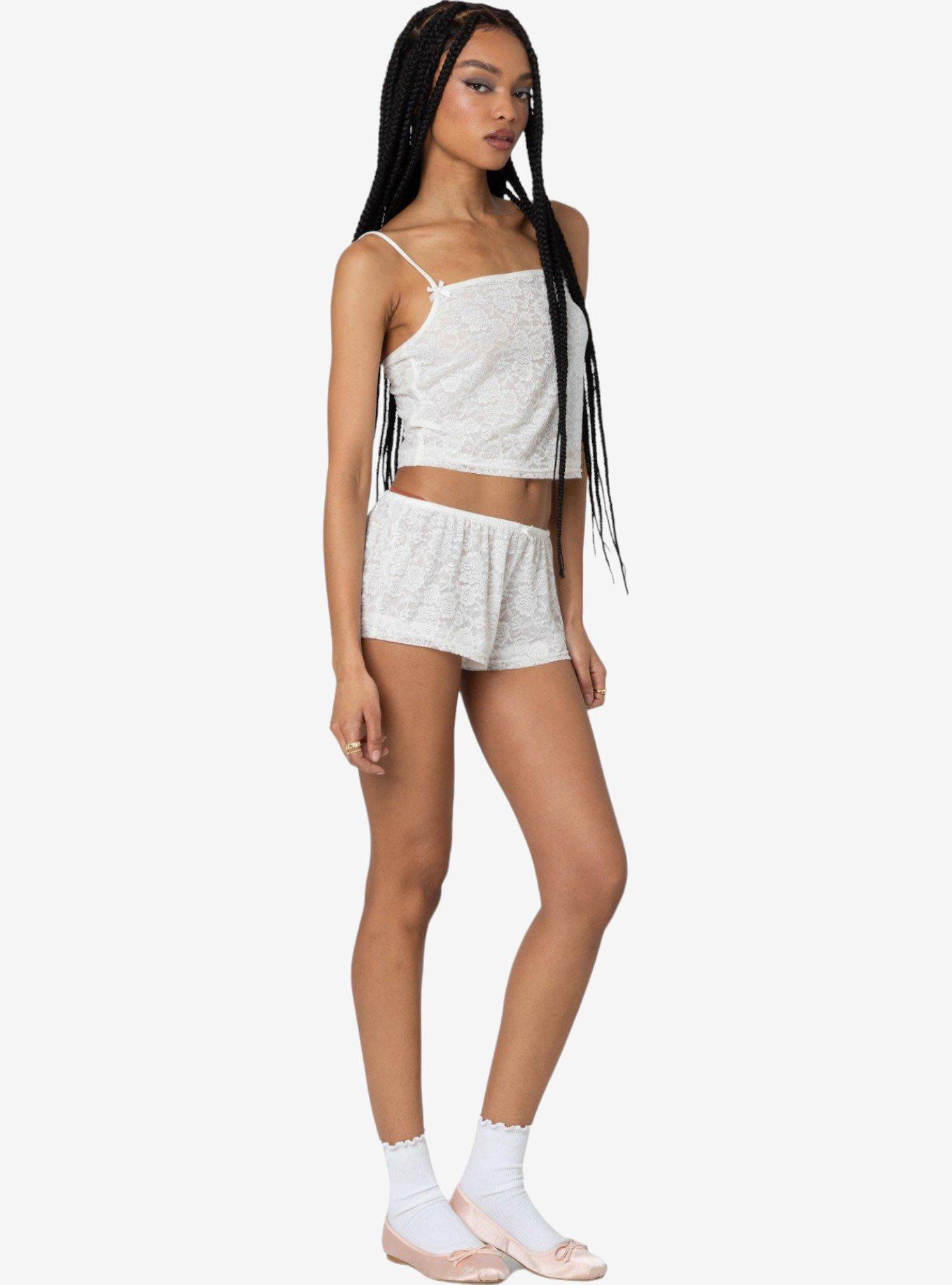 Edikted Love Lace Tank Top, BRIGHT WHITE, alternate