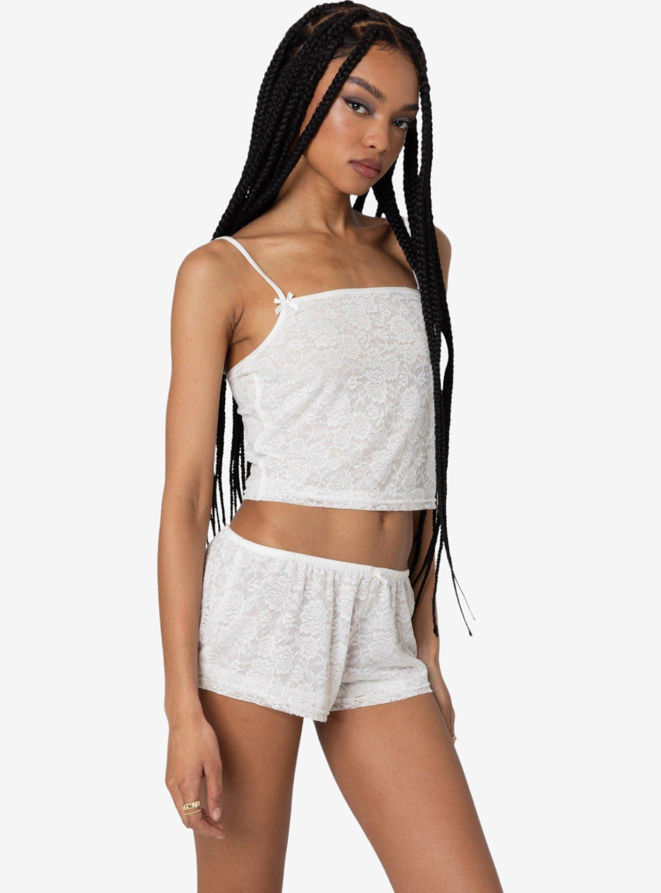 Edikted Love Lace Tank Top, BRIGHT WHITE, alternate