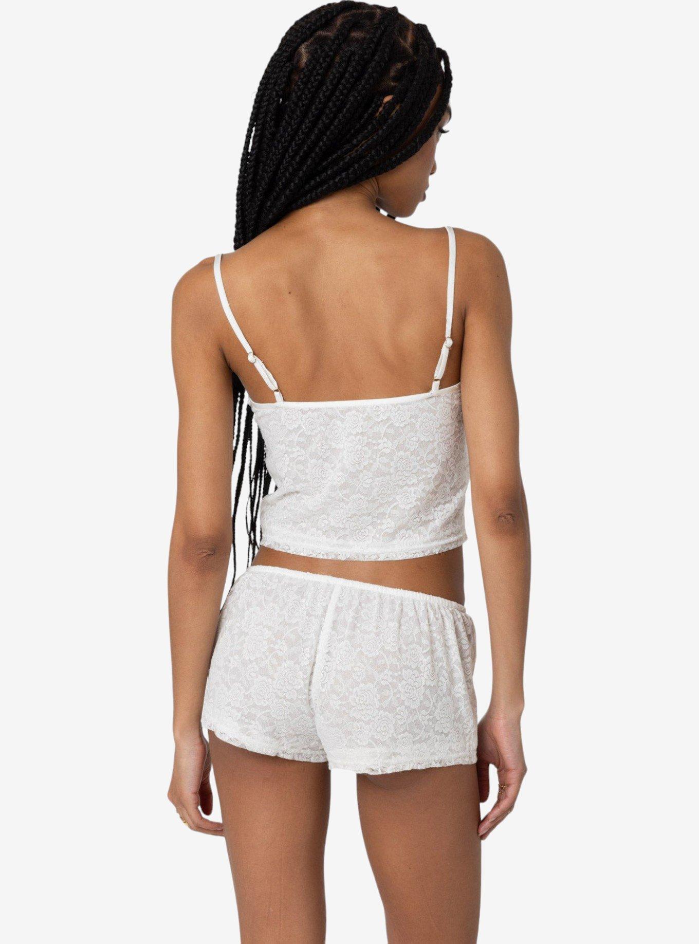 Edikted Love Lace Tank Top, BRIGHT WHITE, alternate