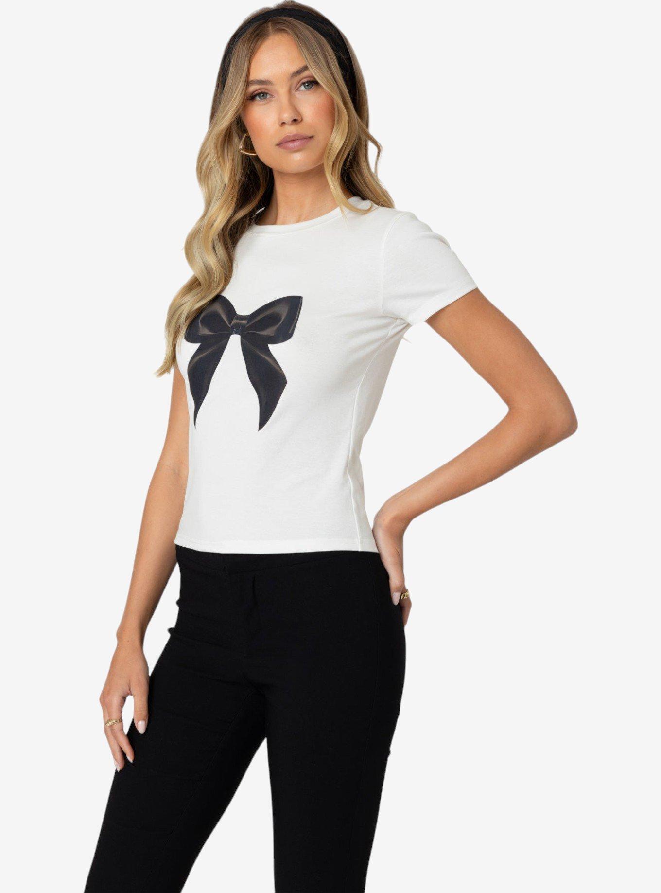 Edikted Tied Up T Shirt, BRIGHT WHITE, alternate