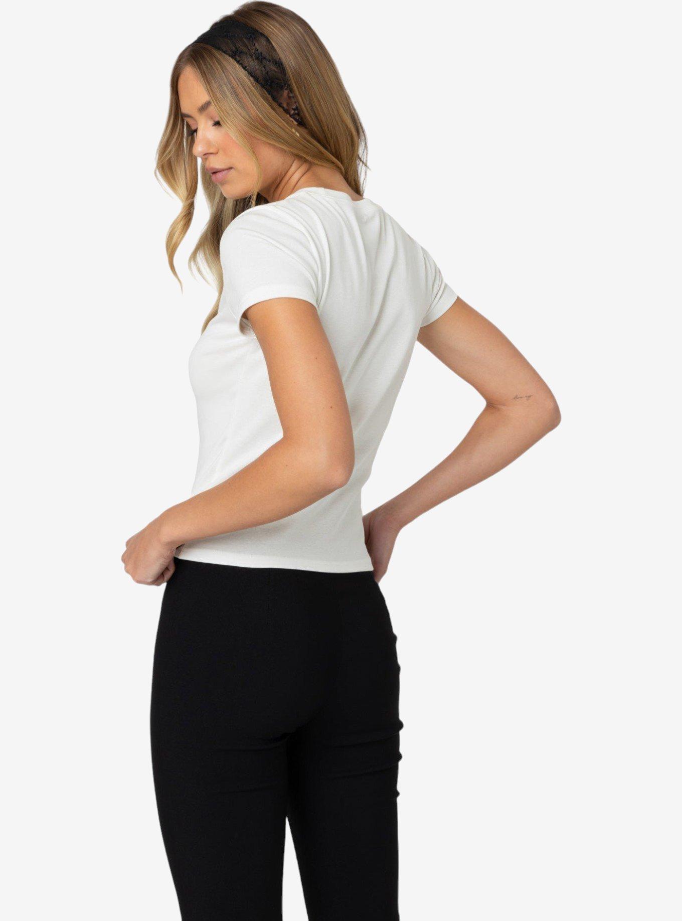 Edikted Tied Up T Shirt, BRIGHT WHITE, alternate