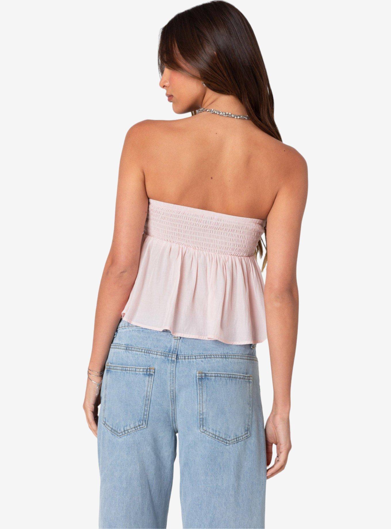 Edikted Starfish Strapless Top, PINK, alternate