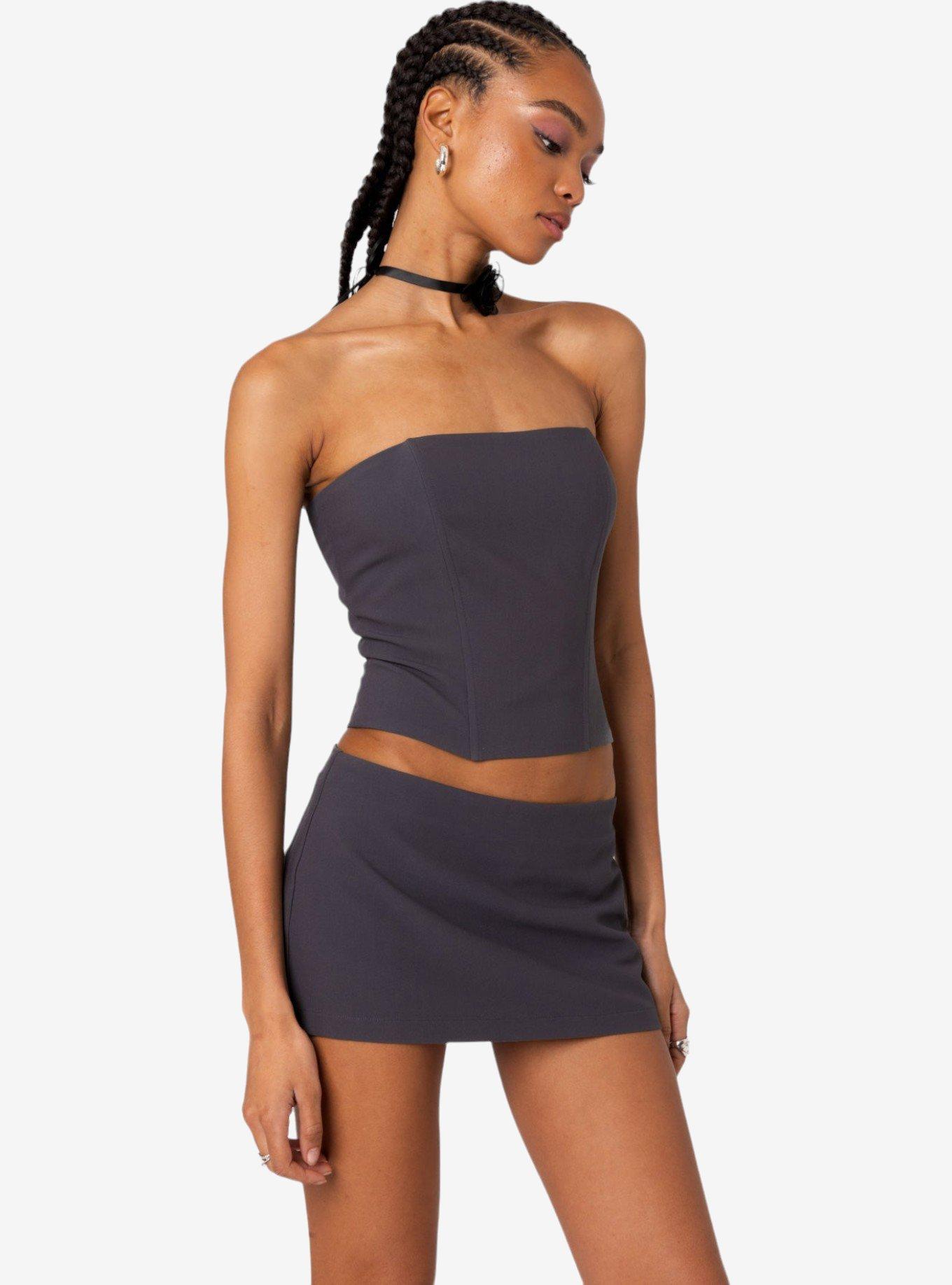 Edikted Piper Strapless Corset, GREY, alternate