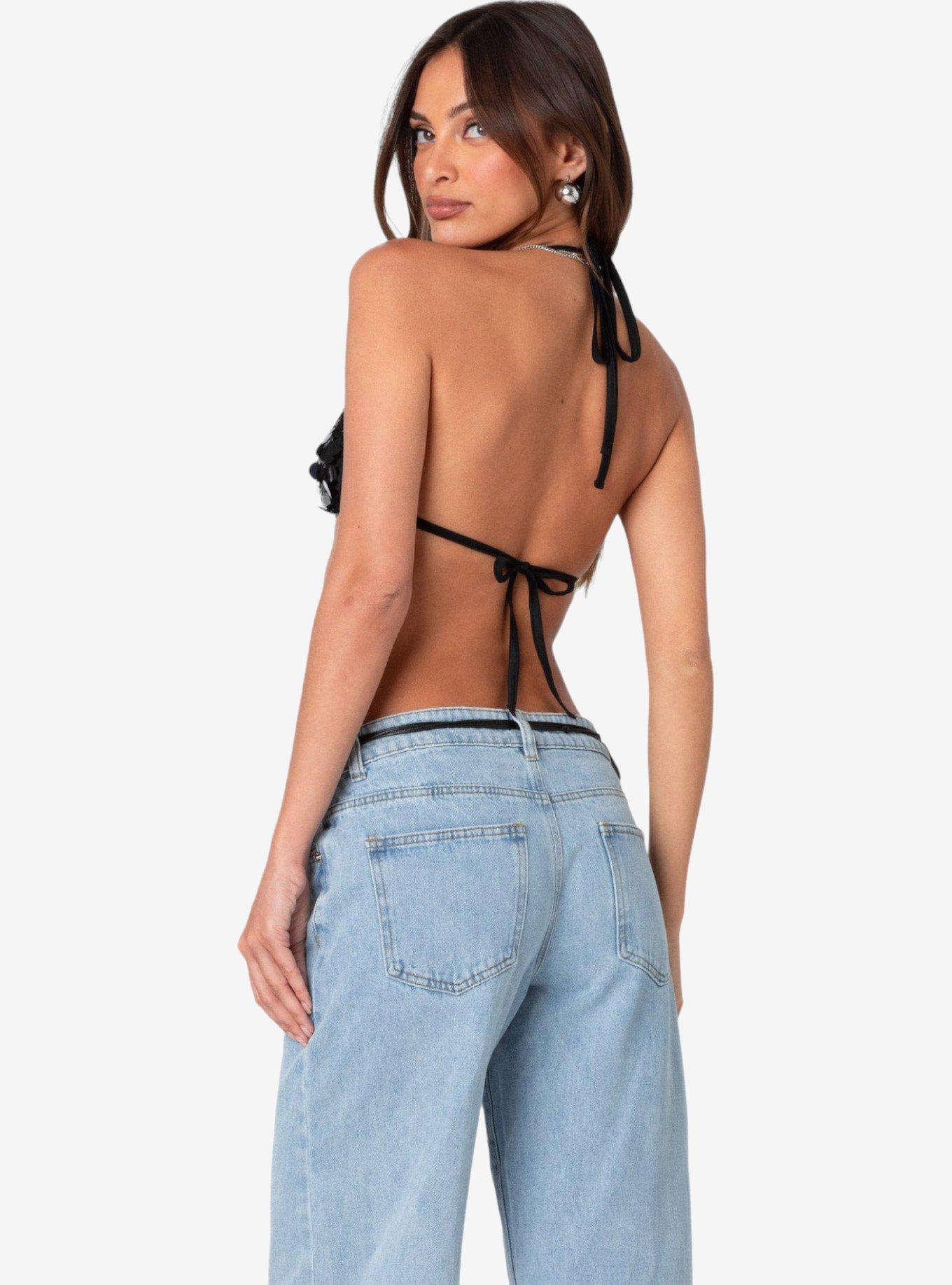 Edikted Sabina Sequin Bralette, BLACK, alternate