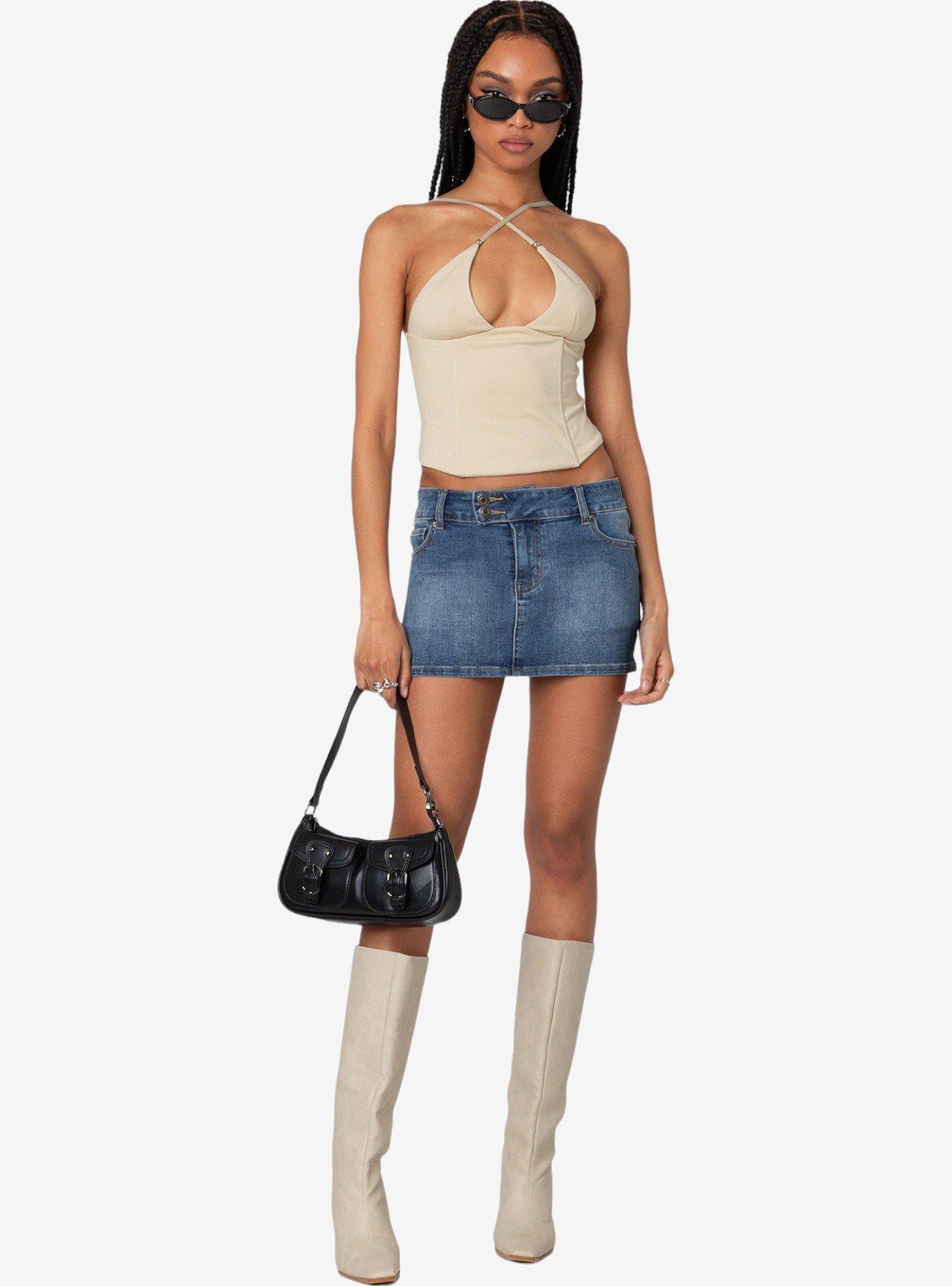 Edikted Lou Crossover Beaded Corset, BEIGE, alternate