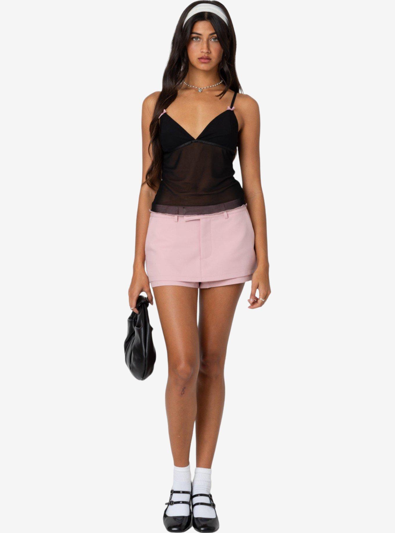 Edikted Harriet Sheer Mesh Top, BLACK, alternate