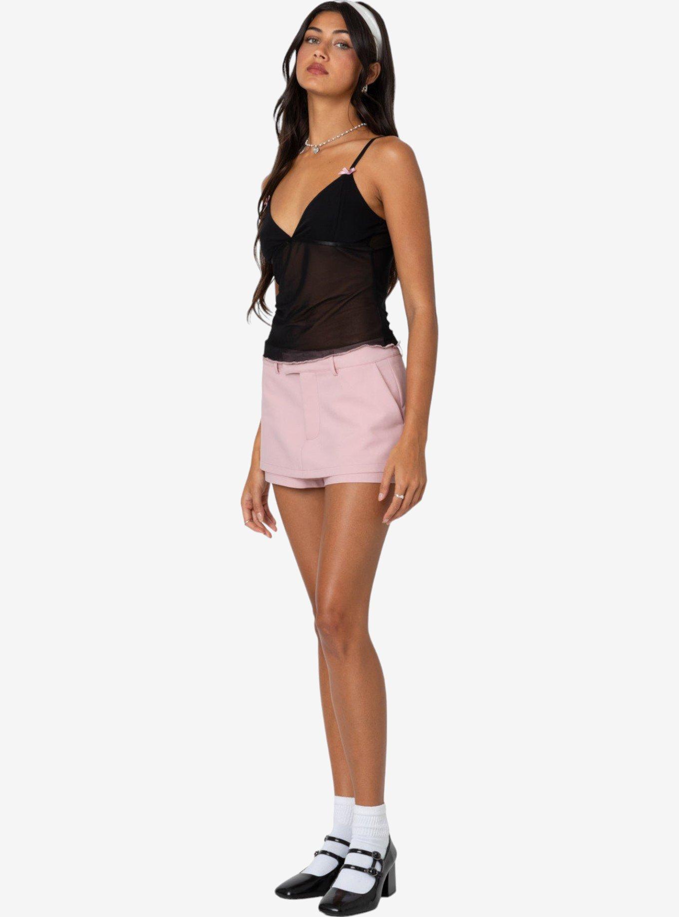 Edikted Harriet Sheer Mesh Top, BLACK, alternate