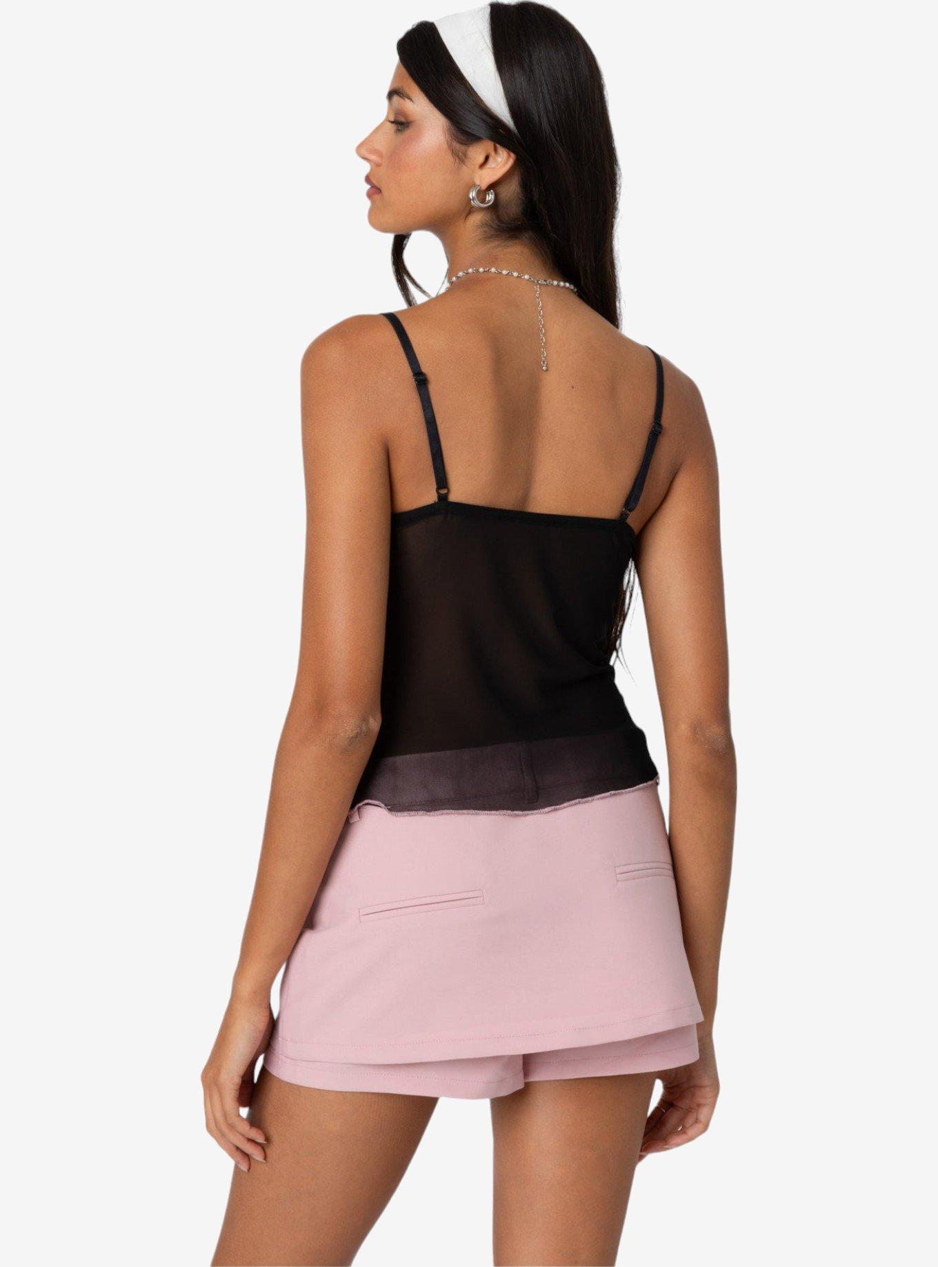 Edikted Harriet Sheer Mesh Top, BLACK, alternate