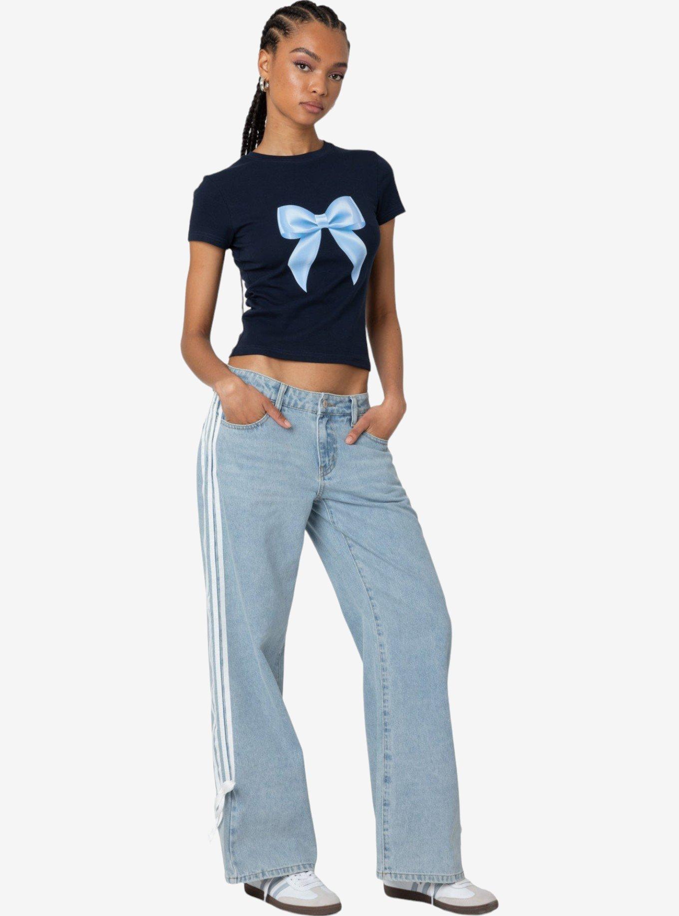 Edikted Tied Up T Shirt, BLUE, alternate - view 2